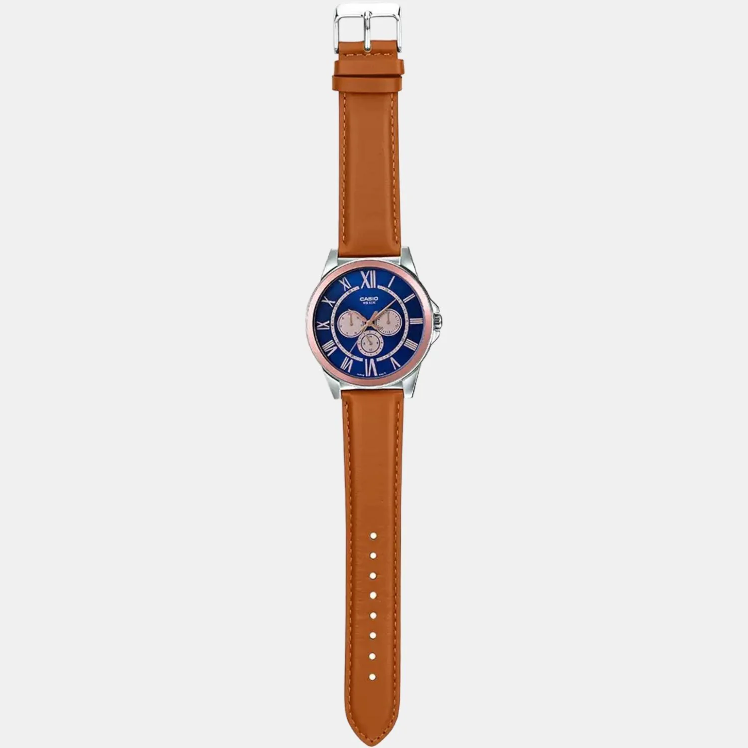 Enticer Men Quartz Blue Dial Chronograph Leather Watch A1527 - Image 6