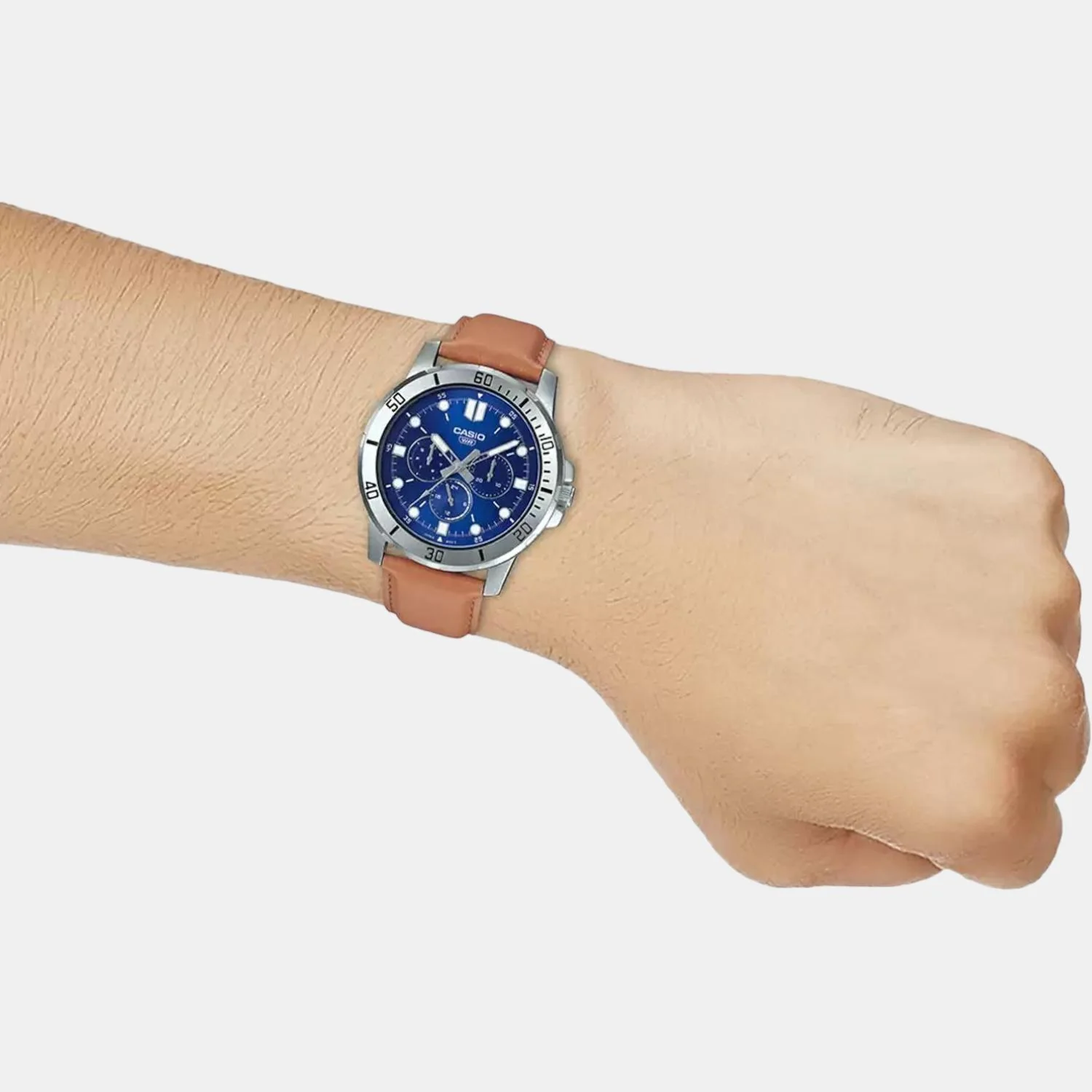 Enticer Men Quartz Blue Dial Chronograph Leather Watch A1752 - Image 7