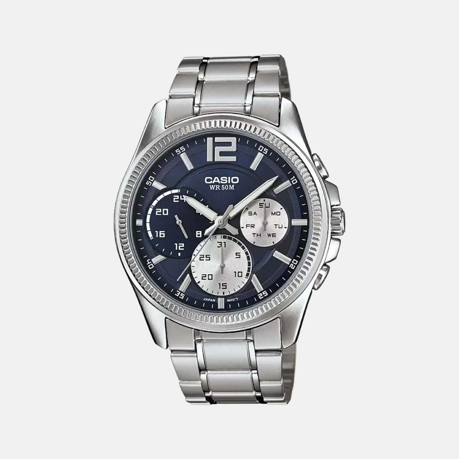 Enticer Men Quartz Blue Dial Chronograph Stainless Steel Watch A1660