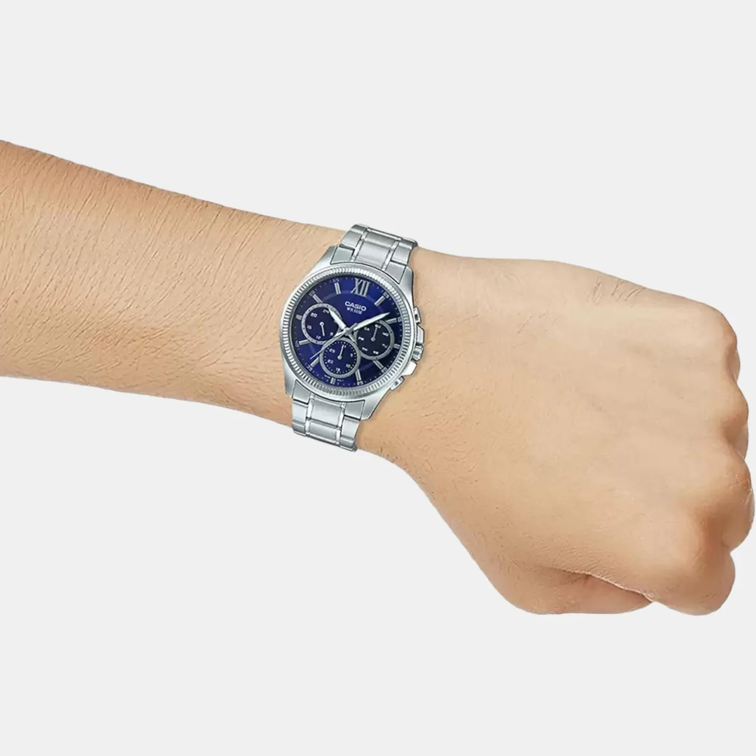 Enticer Men Quartz Blue Dial Chronograph Stainless Steel Watch A1773 - Image 6