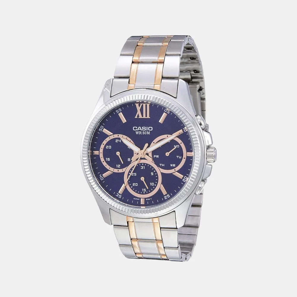 Enticer Men Quartz Blue Dial Chronograph Stainless Steel Watch A1776