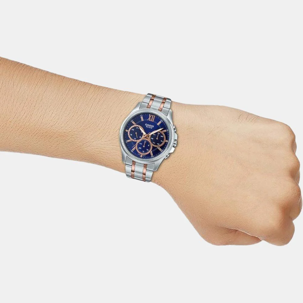Enticer Men Quartz Blue Dial Chronograph Stainless Steel Watch A1776 - Image 4