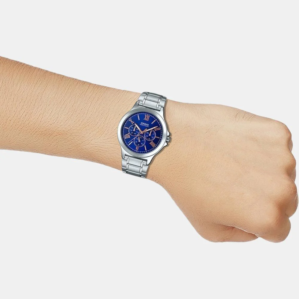 Enticer Men Quartz Blue Dial Chronograph Stainless Steel Watch A1894 - Image 5