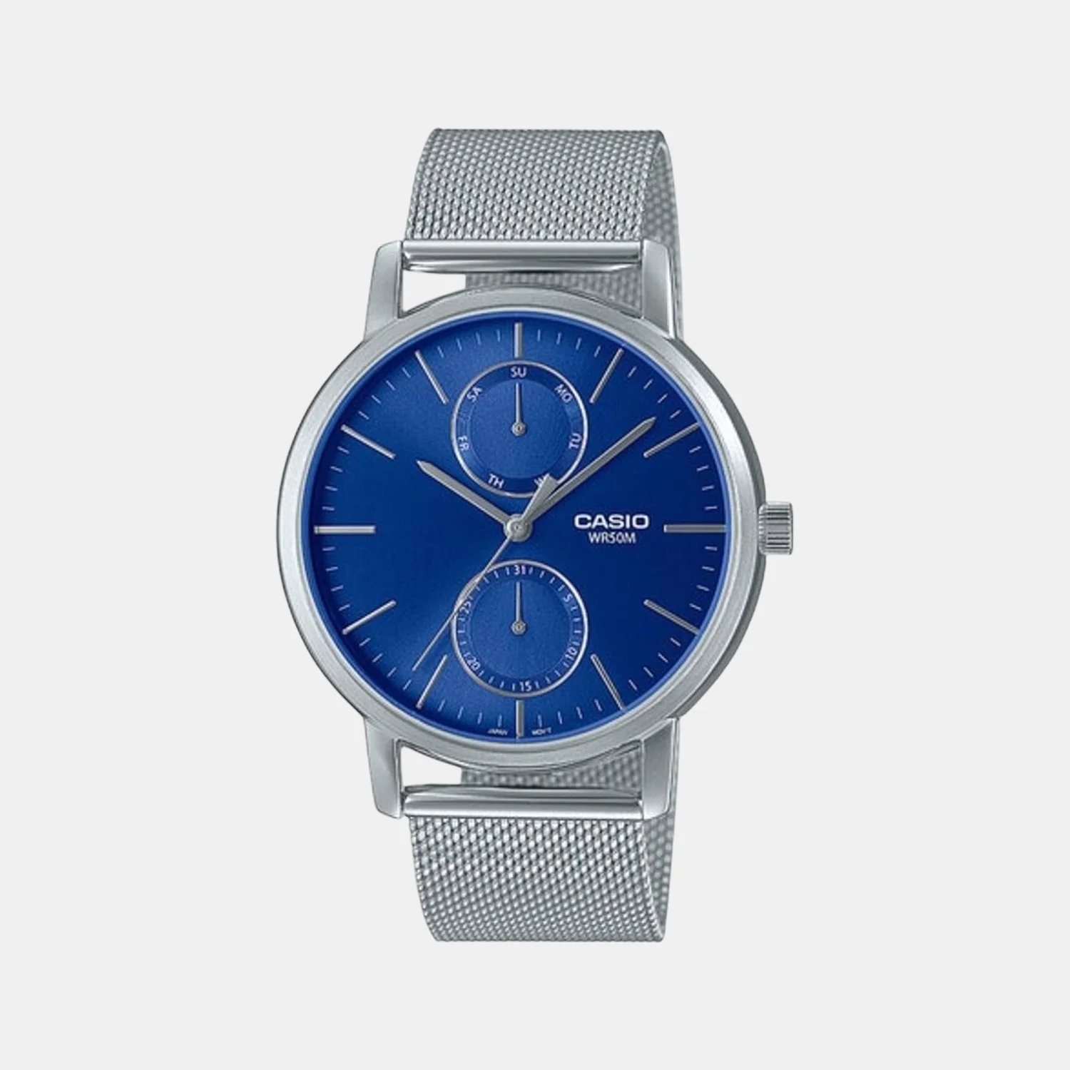 Enticer Men Quartz Blue Dial Chronograph Mesh Watch A2065
