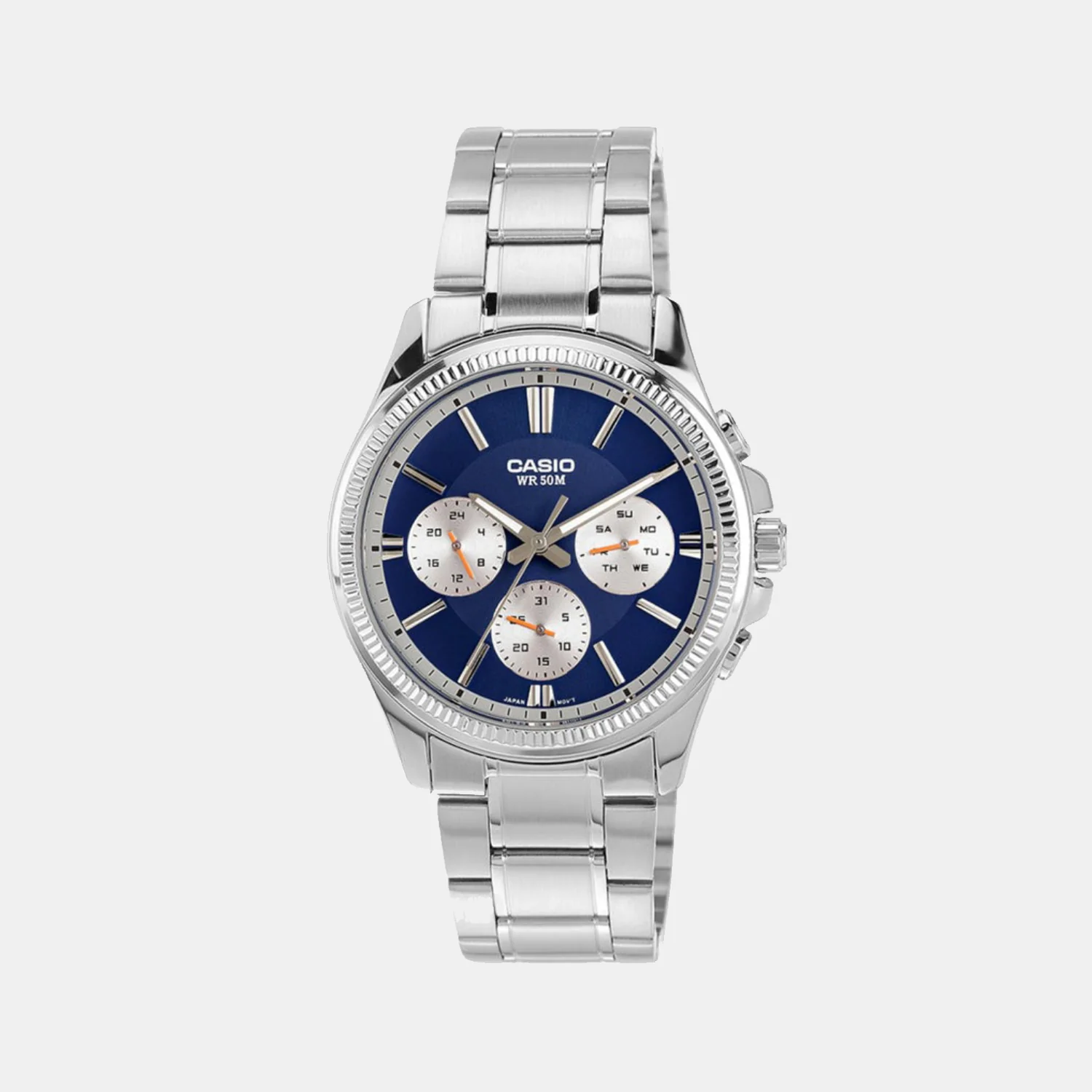 Enticer Men Quartz Blue Dial Multi-Function Stainless Steel Watch A2228 - Image 2