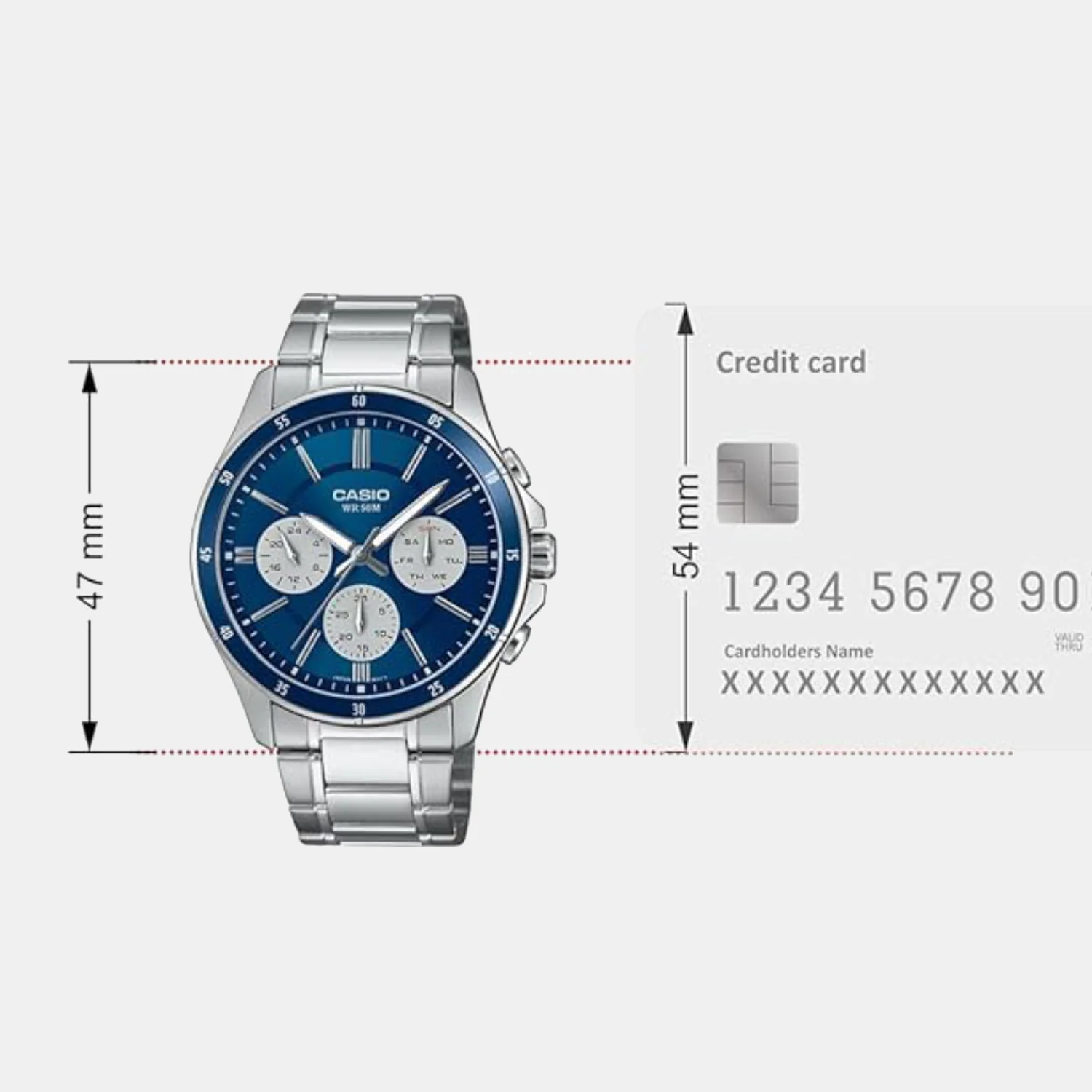 Enticer Men Quartz Blue Dial Multi-Function Stainless Steel Watch A2346 - Image 6