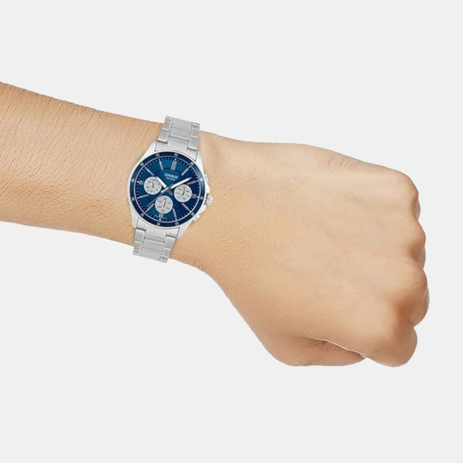Enticer Men Quartz Blue Dial Multi-Function Stainless Steel Watch A2346 - Image 7