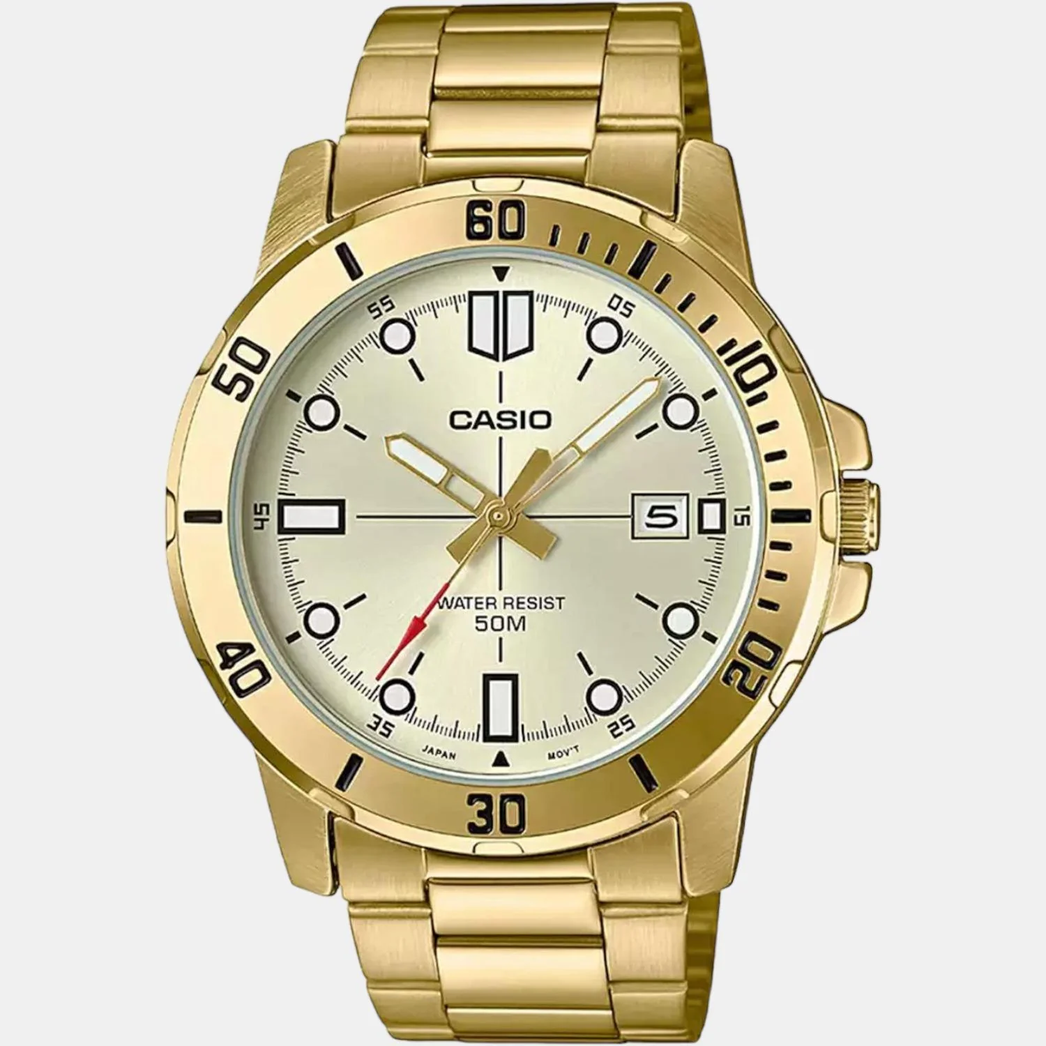 Enticer Men Quartz Gold Dial Analog Stainless Steel Watch A1368 - Image 2