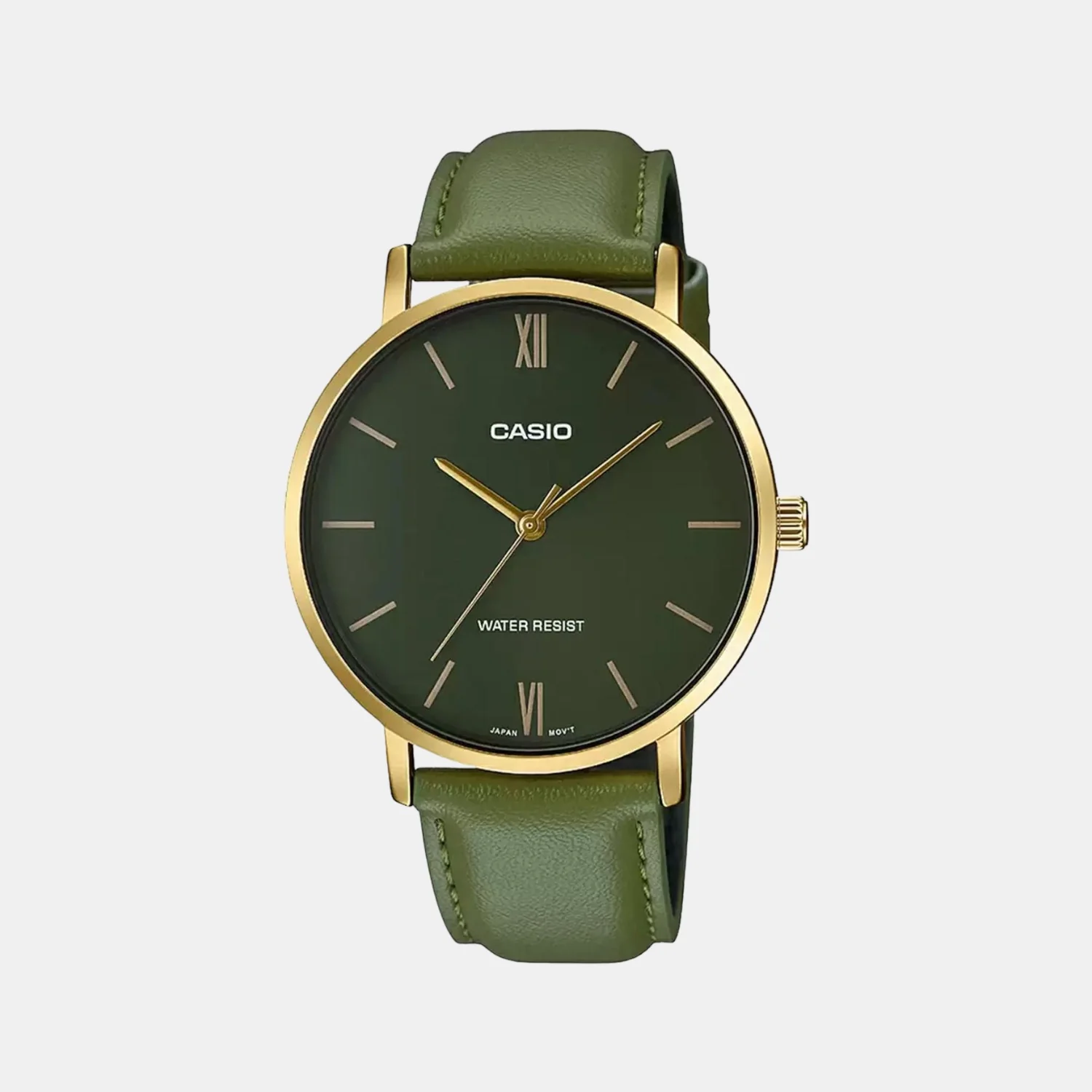 Enticer Men Quartz Green Dial Analog Leather Watch A1782