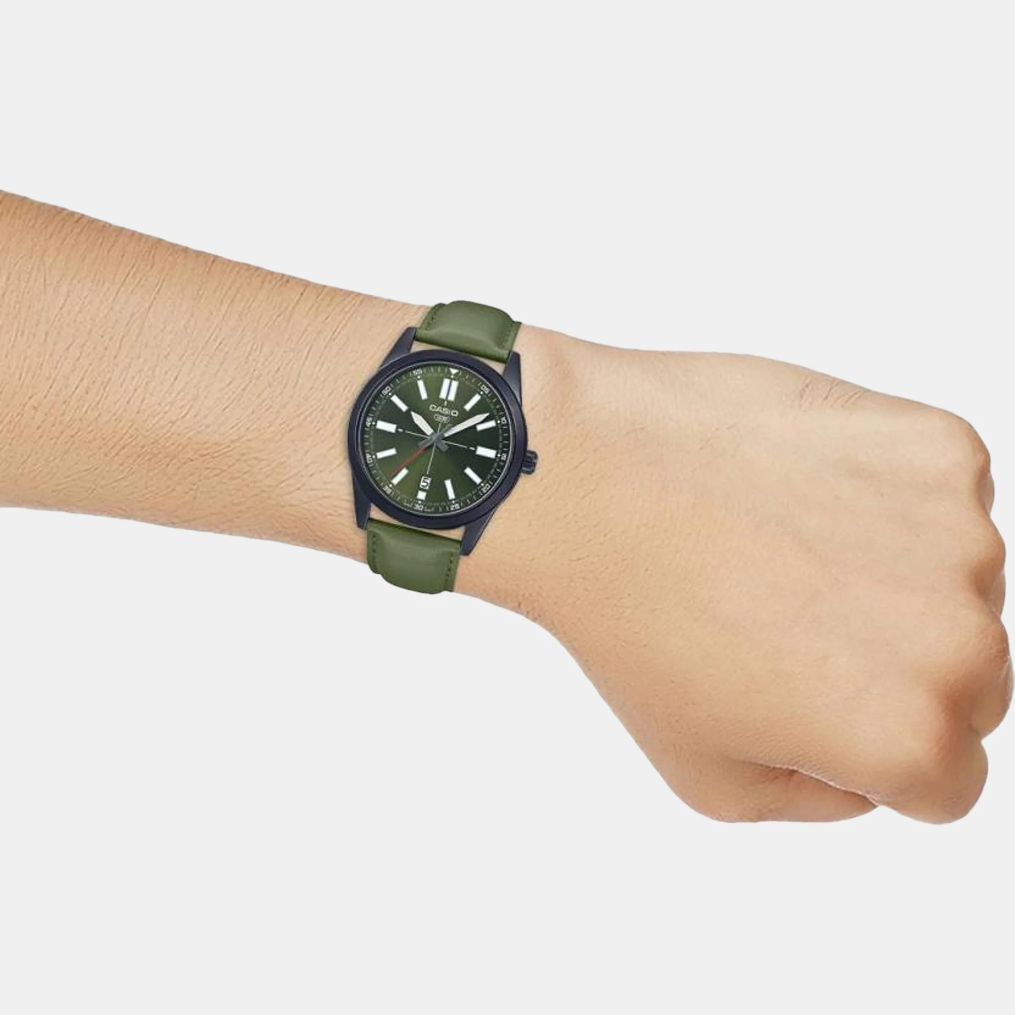 Enticer Men Quartz Green Dial Analog Leather Watch A1945 - Image 6