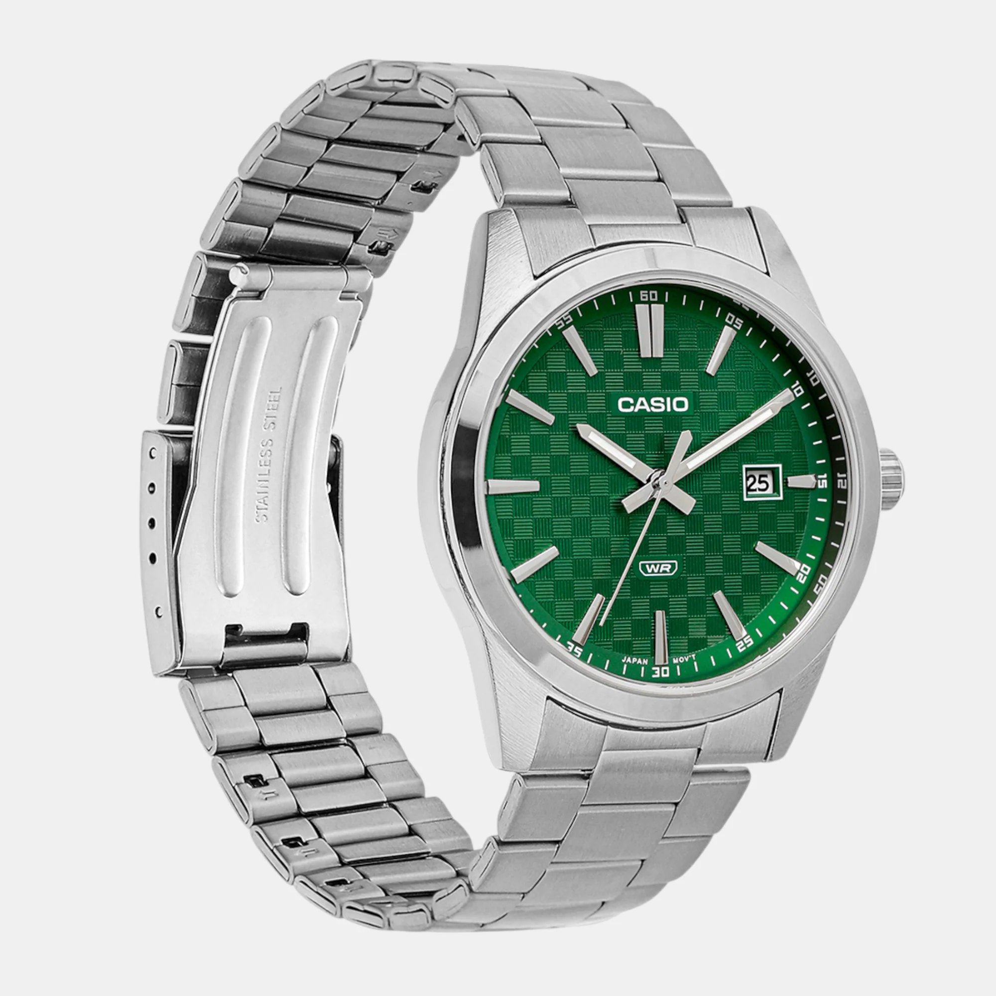 Enticer Men Quartz Green Dial Analog Stainless Steel Watch A2243 - Image 2