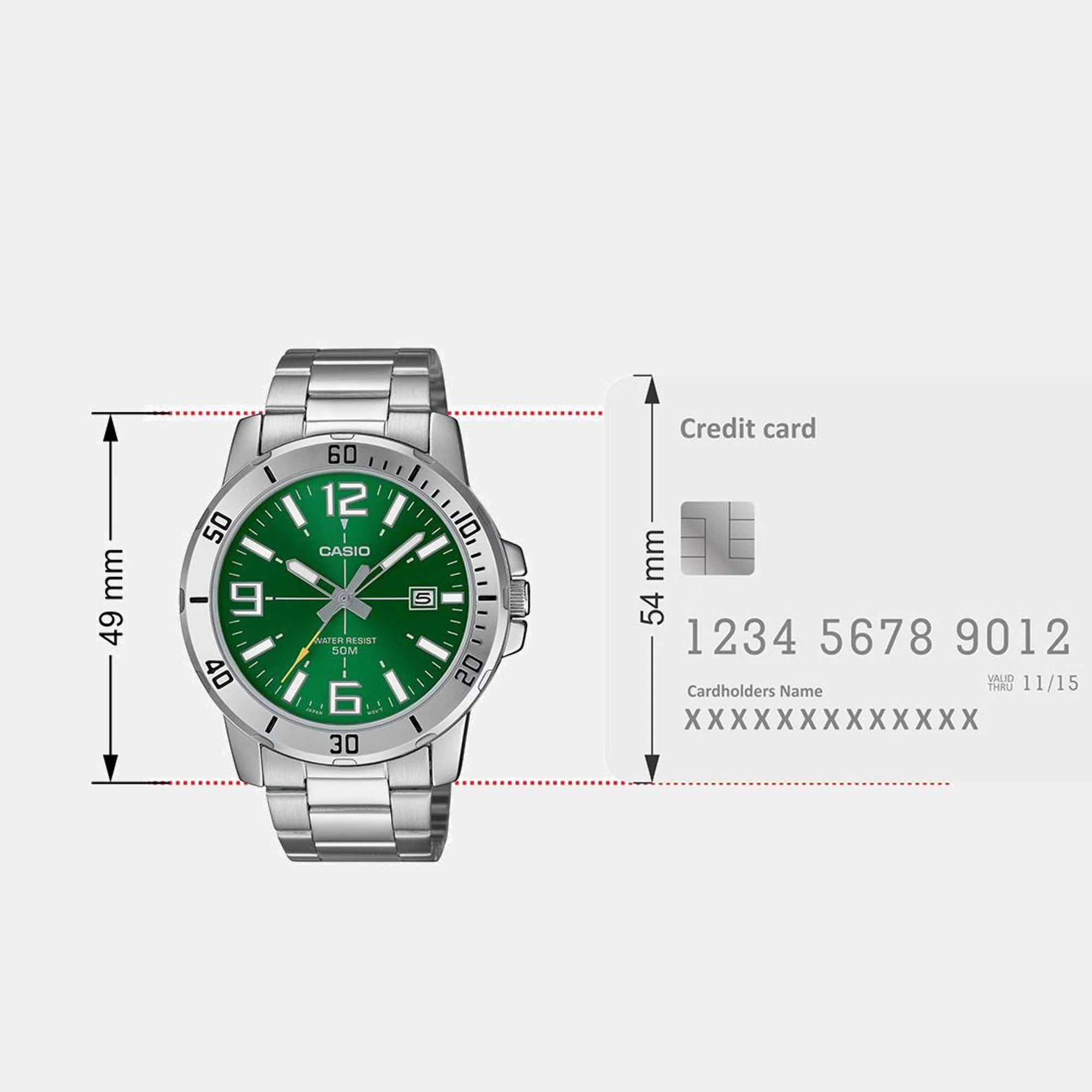 Enticer Men Quartz Green Dial Analog Stainless Steel Watch A2335 - Image 8