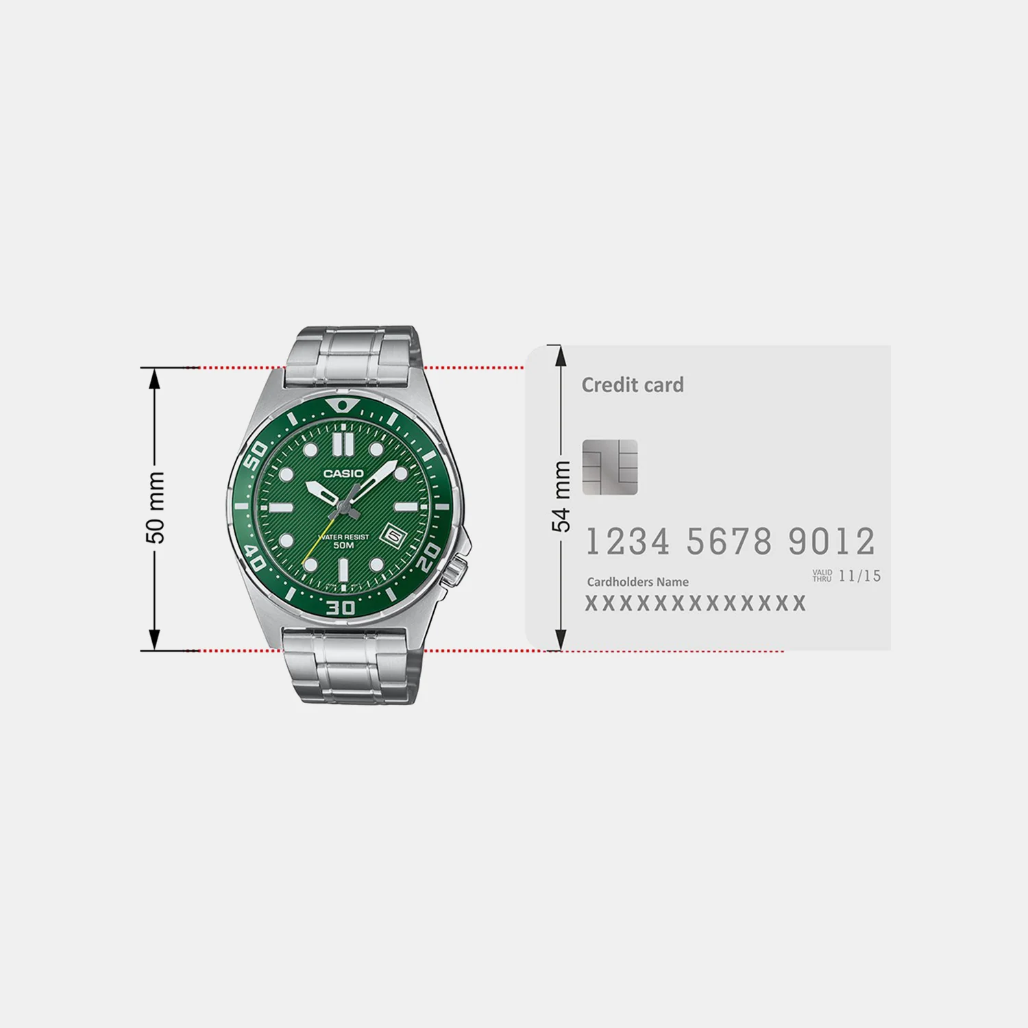 Enticer Men Quartz Green Dial Analog Stainless Steel Watch A2378 - Image 6