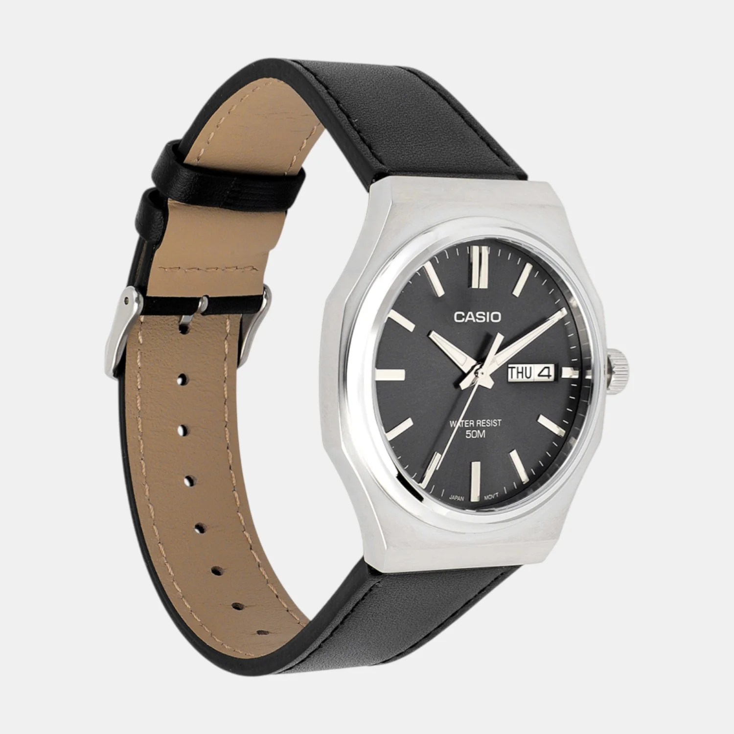 Enticer Men Quartz Grey Dial Analog Leather Watch A2419 - Image 2