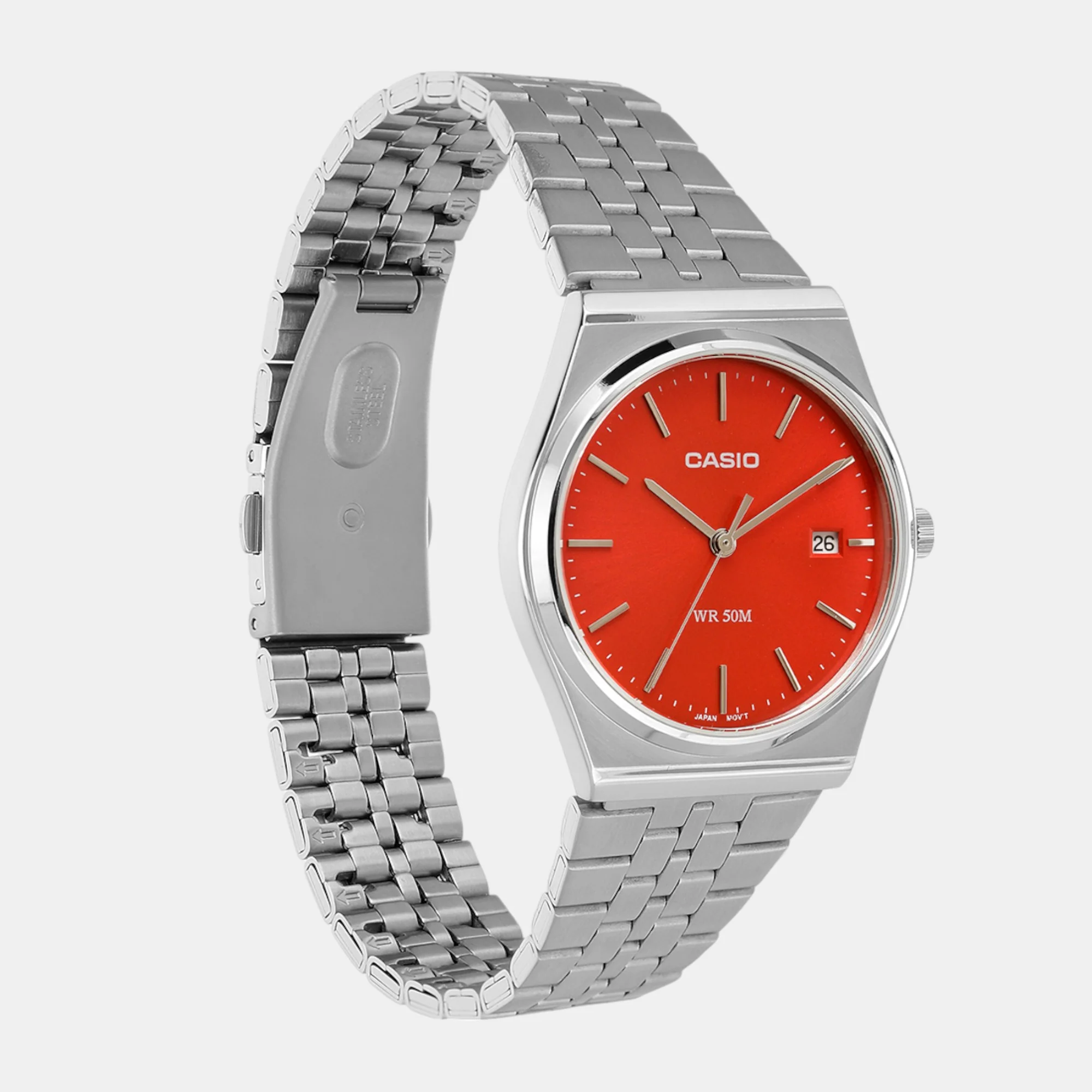 Enticer Men Quartz Red Dial Analog Stainless Steel Watch A2237 - Image 3