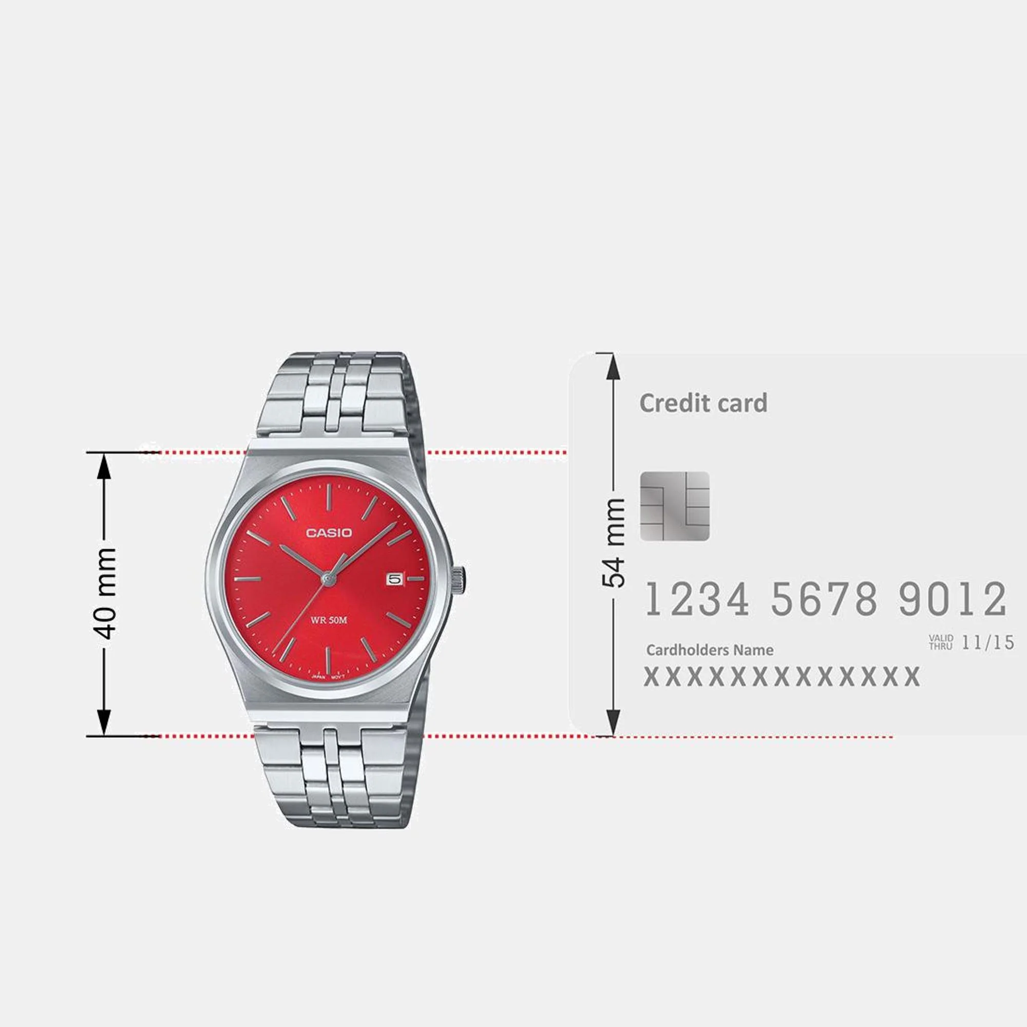 Enticer Men Quartz Red Dial Analog Stainless Steel Watch A2237 - Image 8