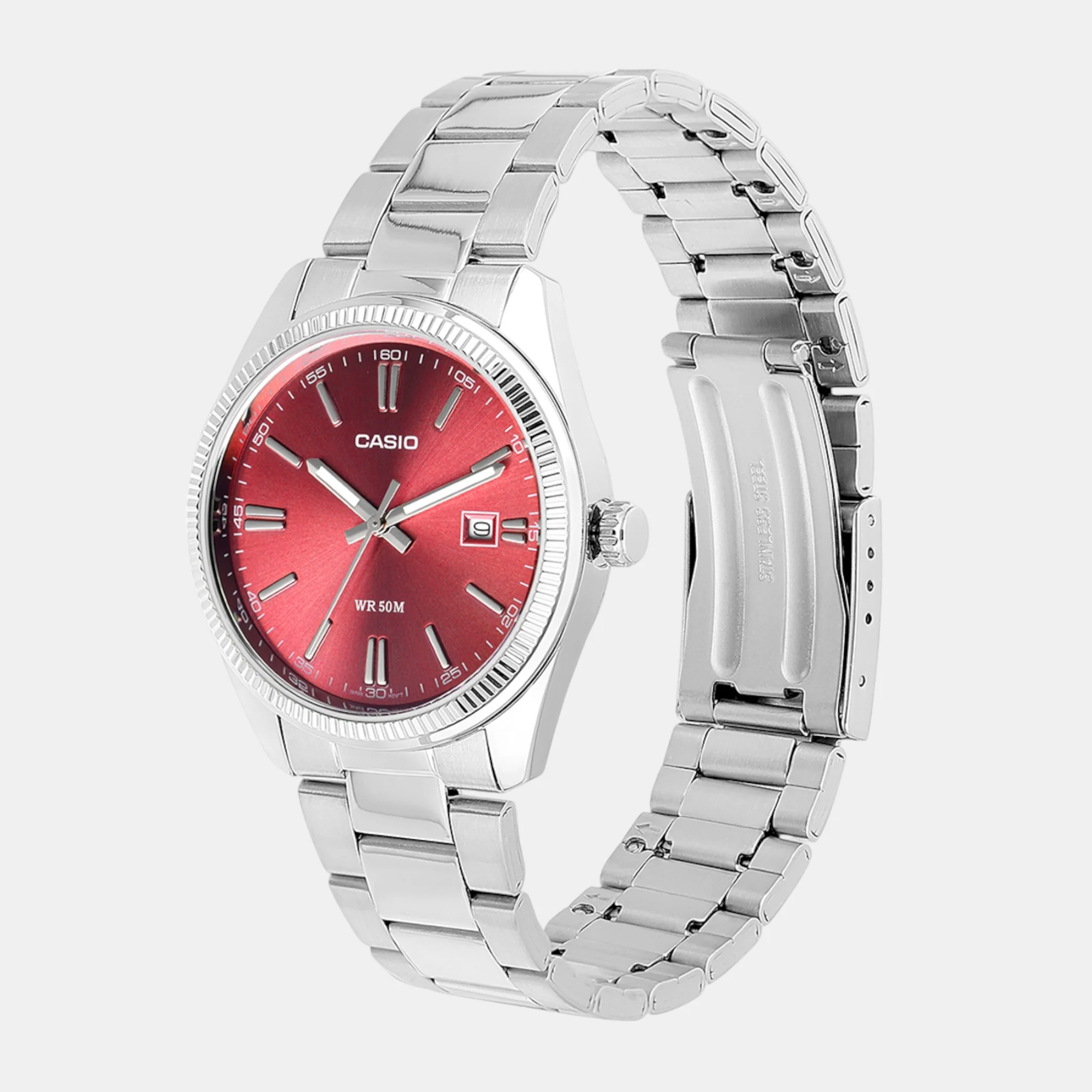 Enticer Men Quartz Red Dial Analog Stainless Steel Watch A2367 - Image 2