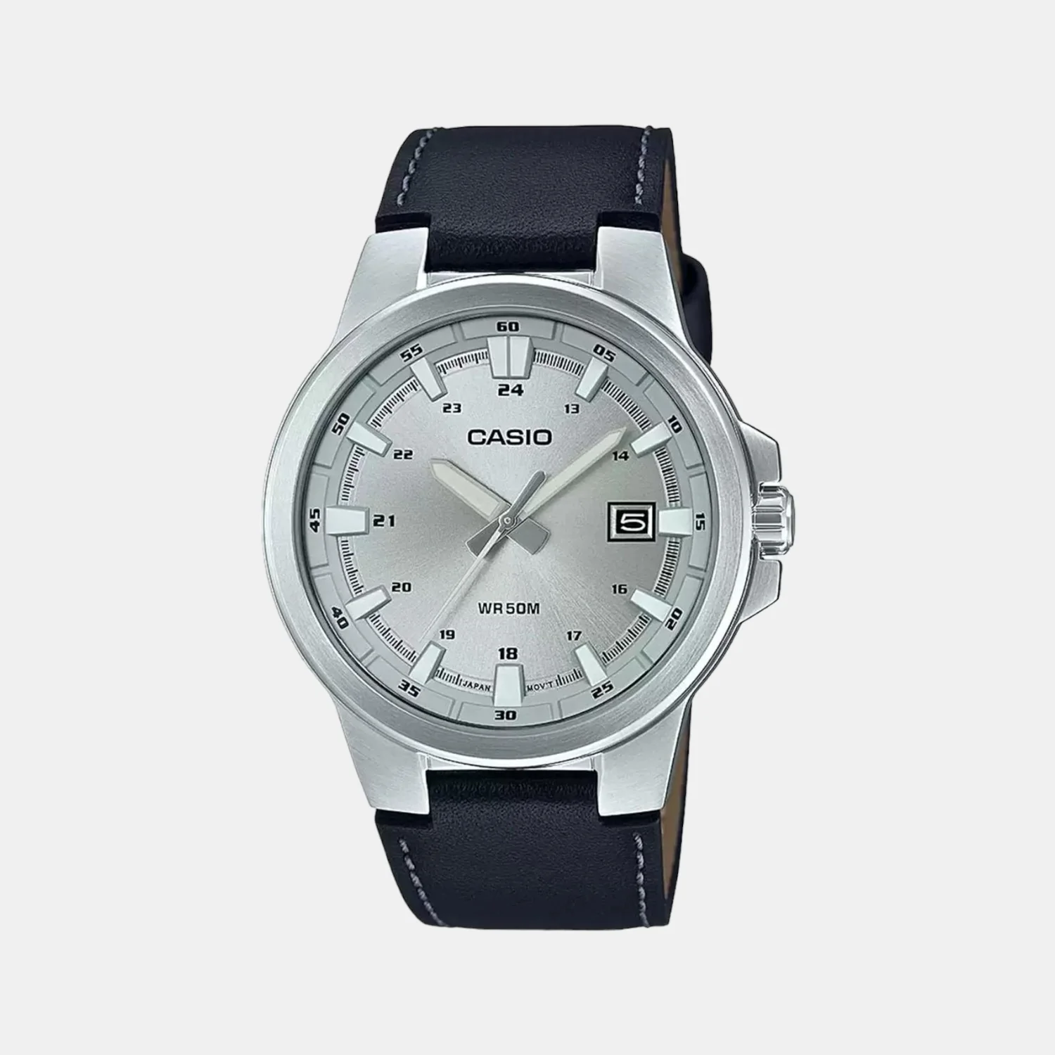 Enticer Men Quartz Silver Dial Analog Leather Watch A1825