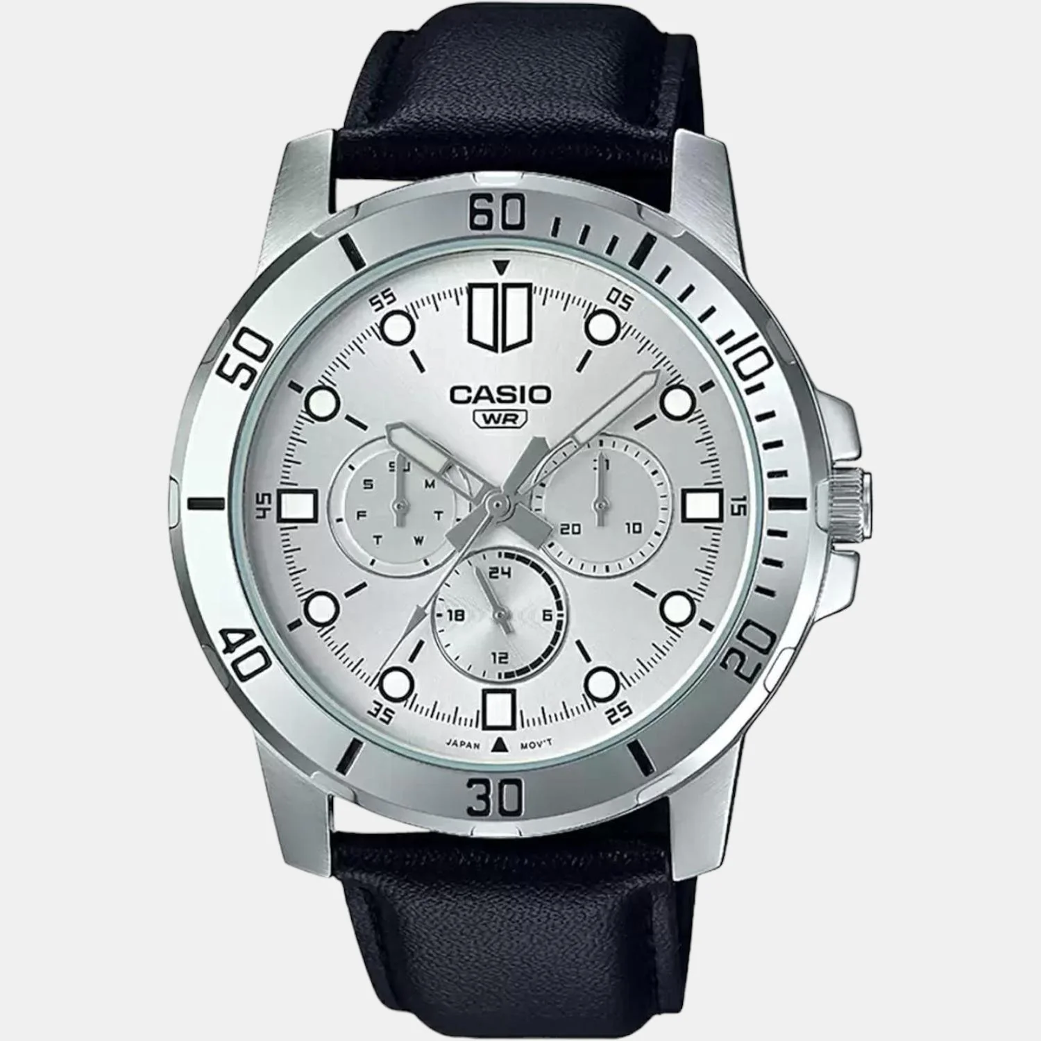 Enticer Men Quartz Silver Dial Chronograph Leather Watch A1753 - Image 2