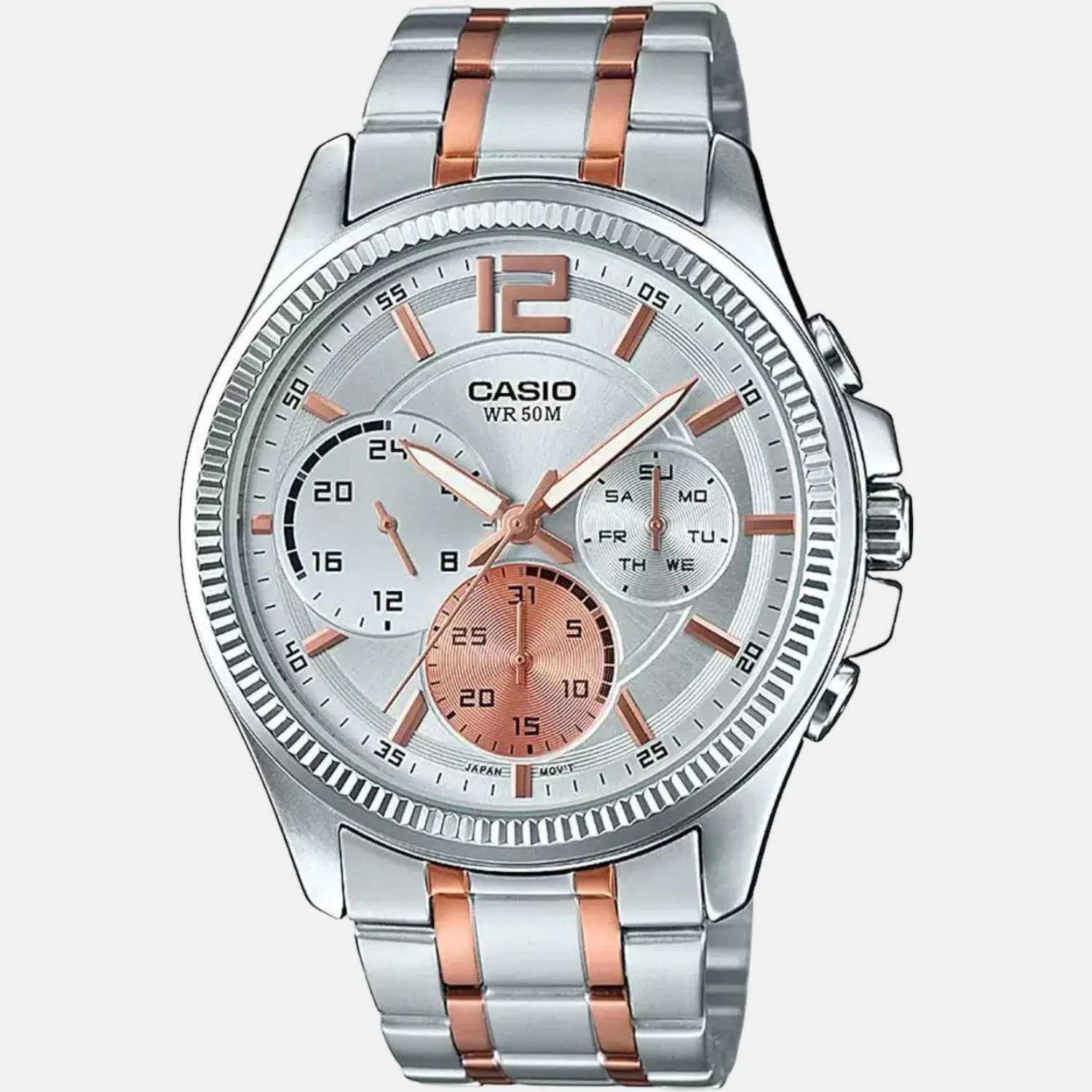 Enticer Men Quartz Silver Dial Chronograph Stainless Steel Watch A1662 - Image 2