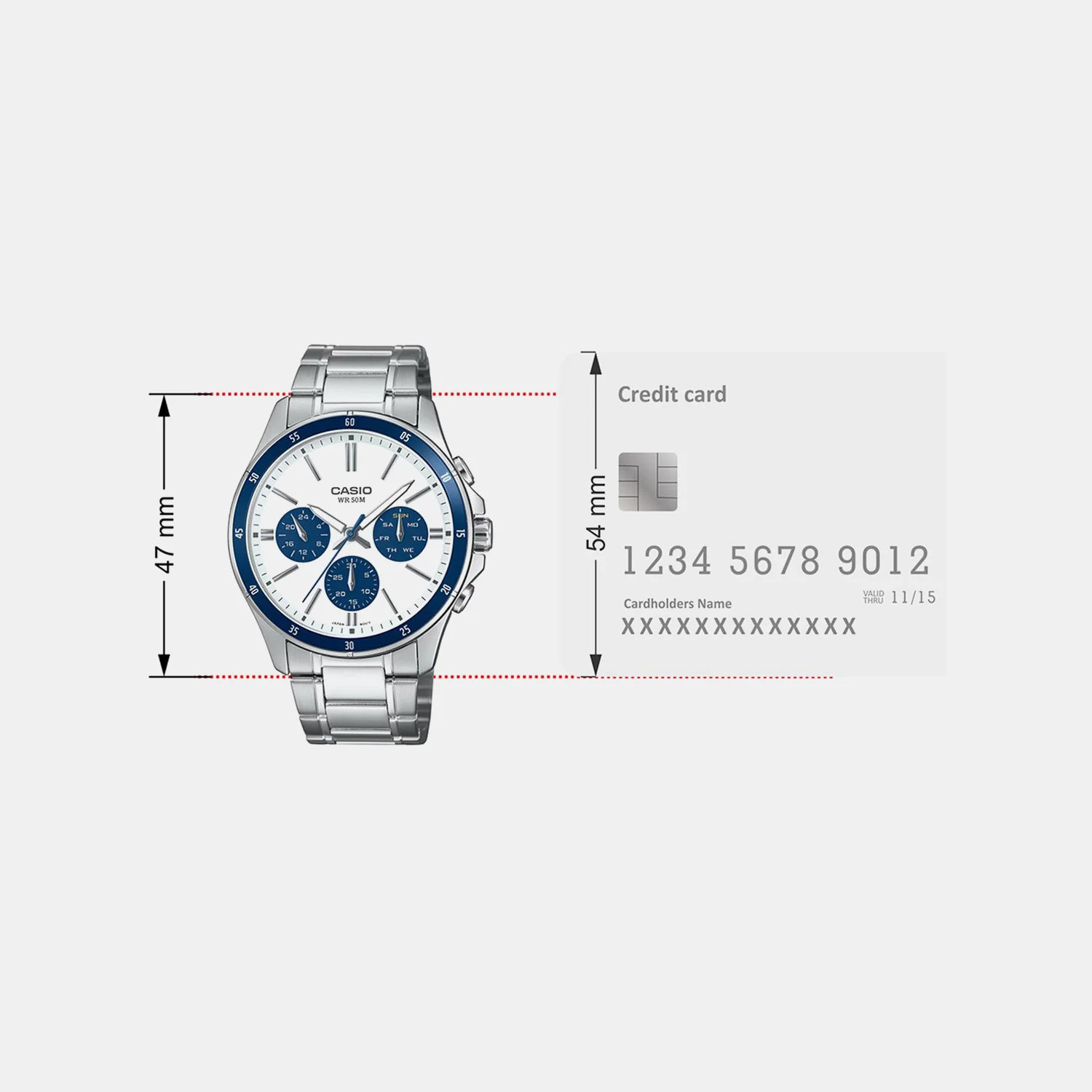 Enticer Men Quartz White & Blue Dial Multi-Function Stainless Steel Watch A2348 - Image 6