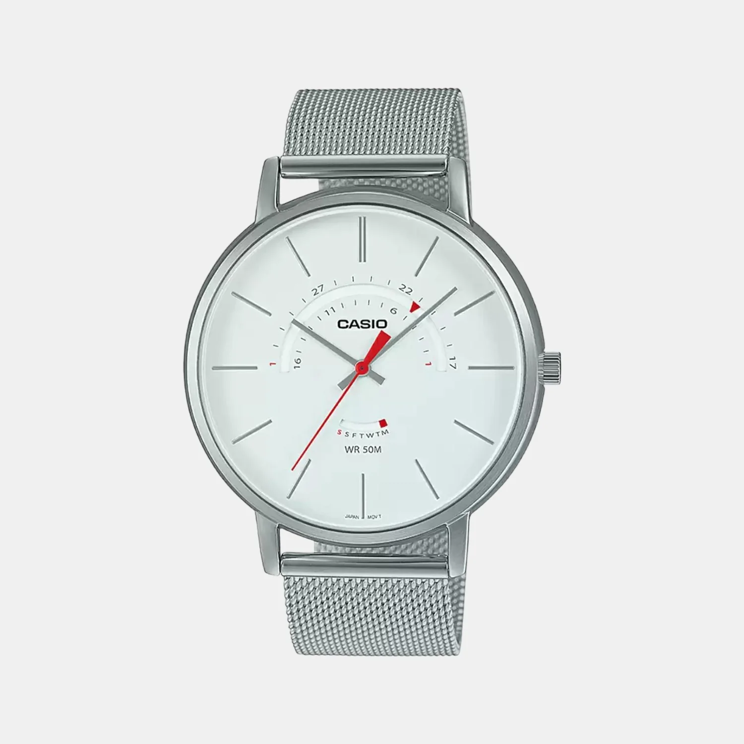 Enticer Men Quartz White Dial Analog Mesh Watch A1881