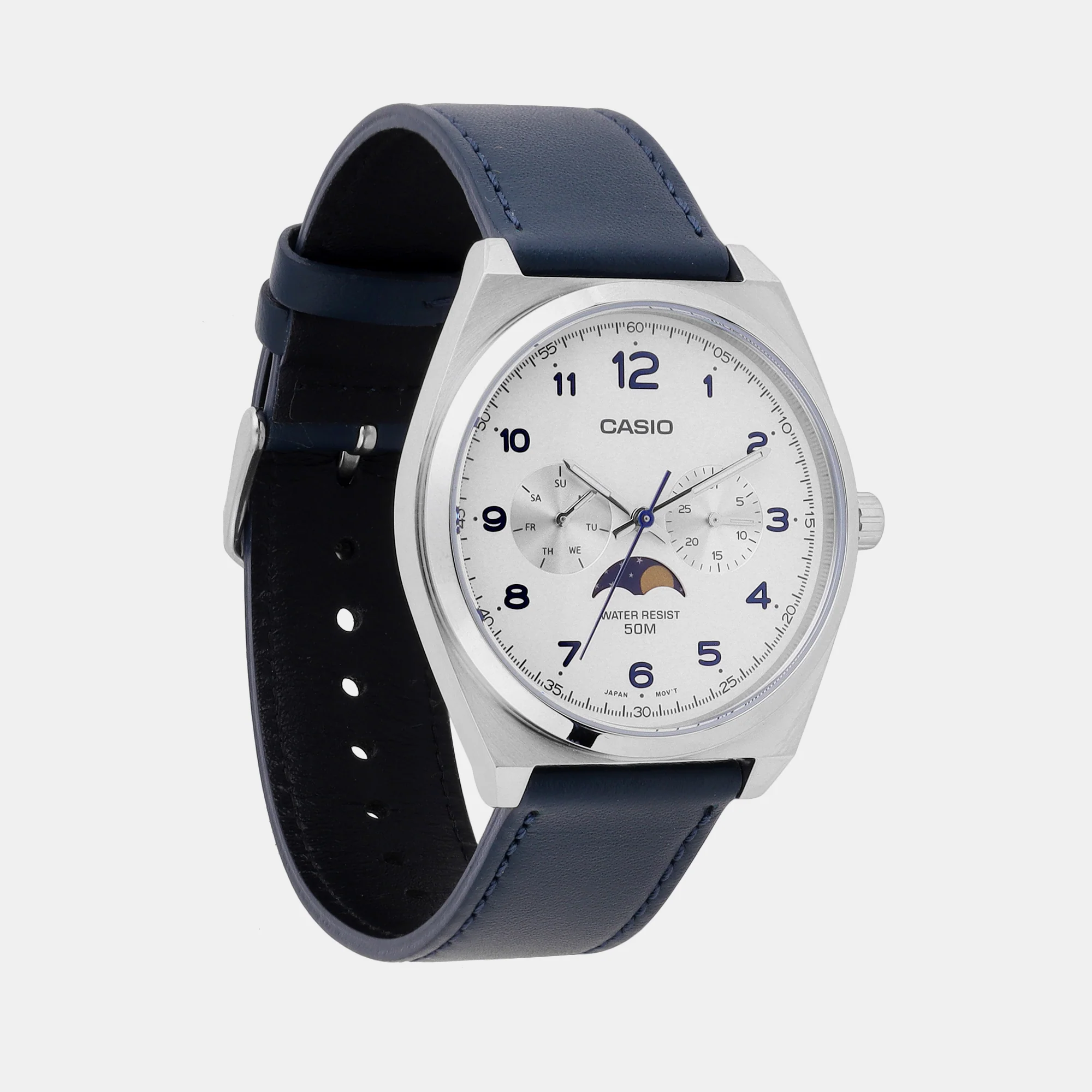 Enticer Men Quartz White Dial Chronograph Leather Watch A2178 - Image 3