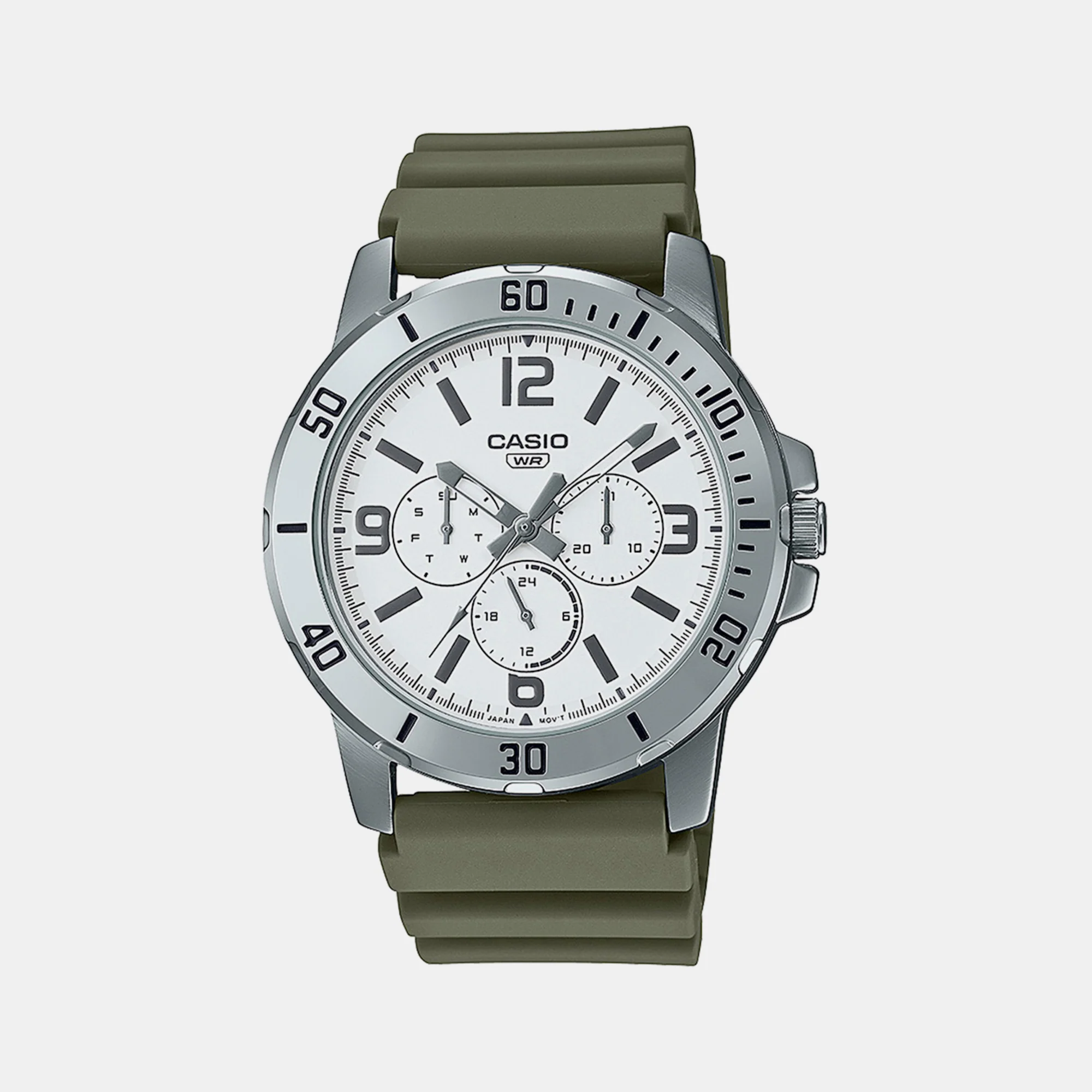 Enticer Men Quartz White Dial Chronograph Resin Watch A2144