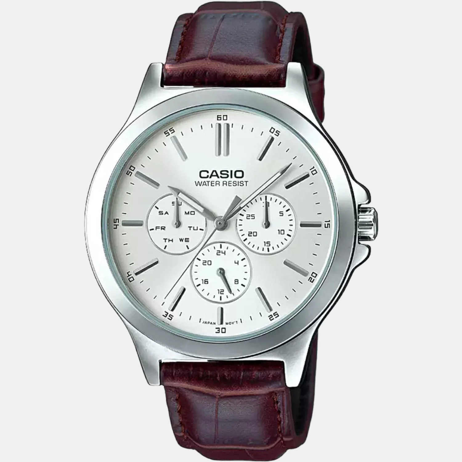 Enticer Men Quartz White Dial Multi-Function Leather Watch A1177 - Image 2