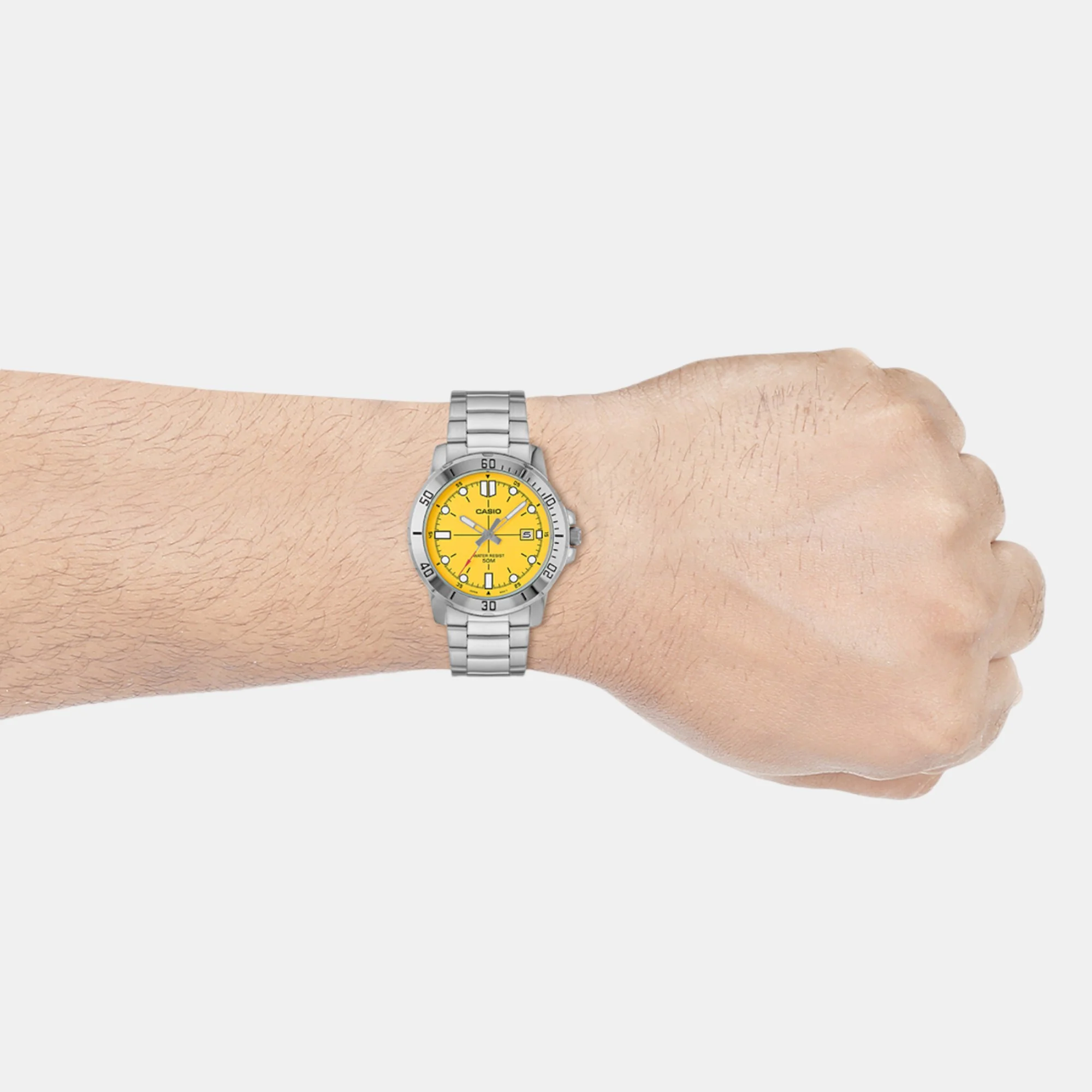 Enticer Men Quartz Yellow Dial Analog Stainless Steel Watch A2340 - Image 7