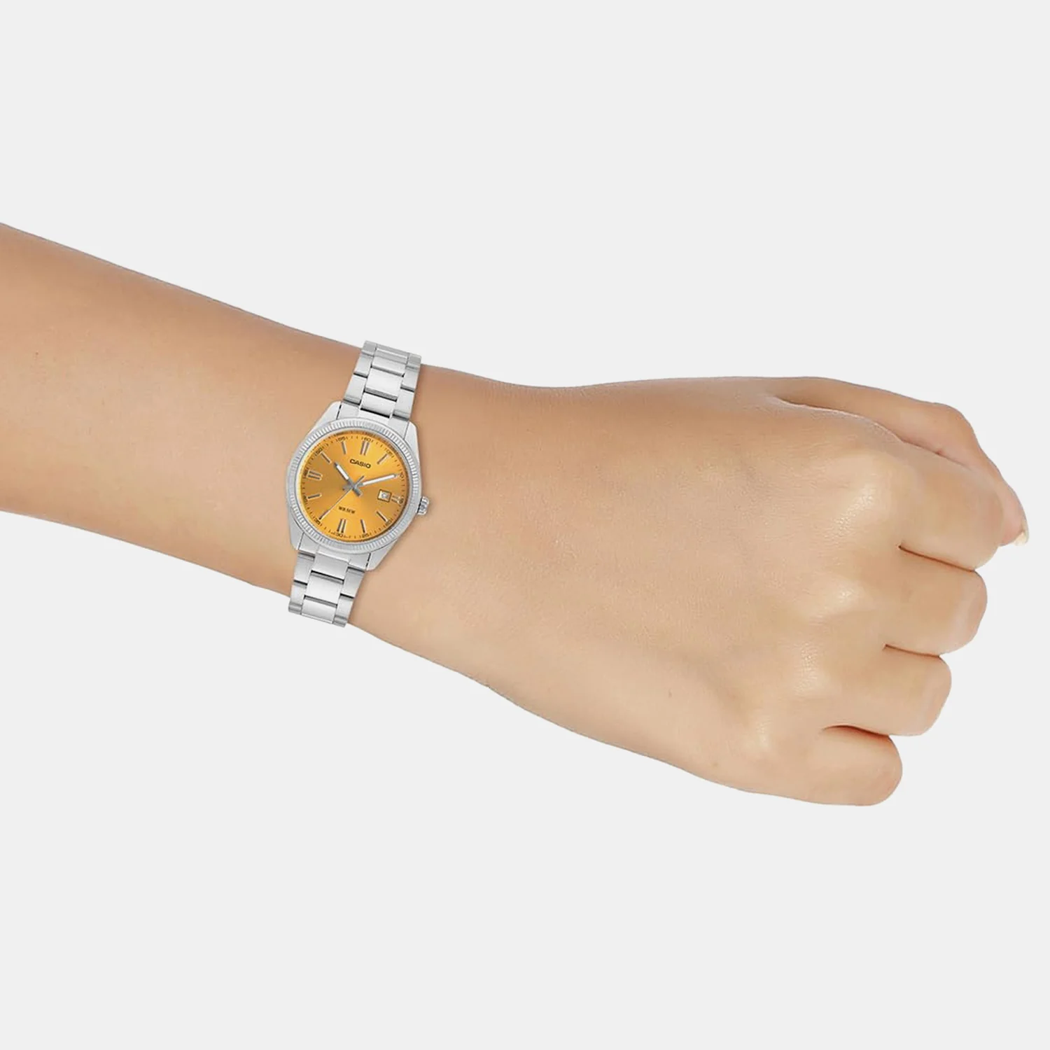 Enticer Men Quartz Yellow Dial Analog Stainless Steel Watch A2369 - Image 5