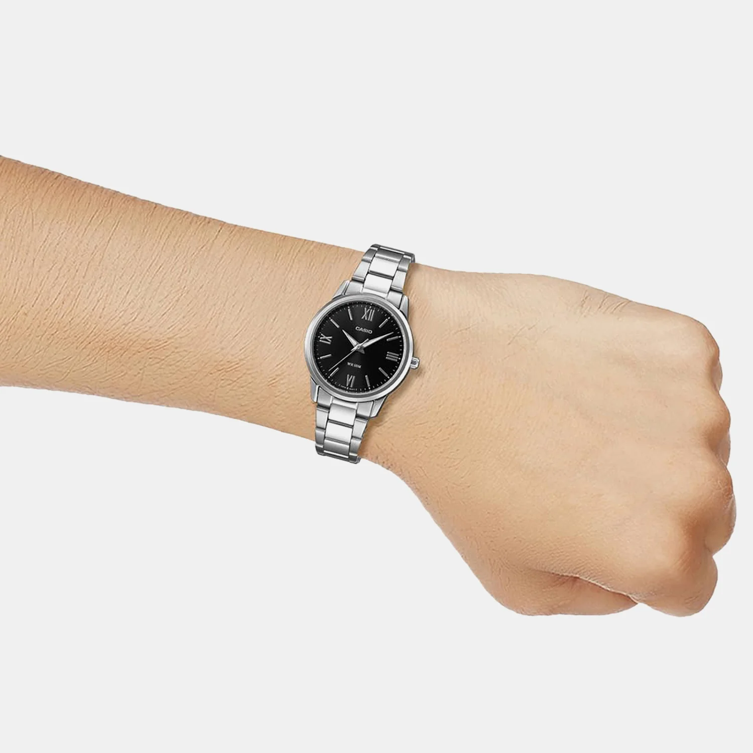 Enticer Women Quartz Black Dial Analog Stainless Steel Watch LTP-1303DD-1AVDF A2475 - Image 3