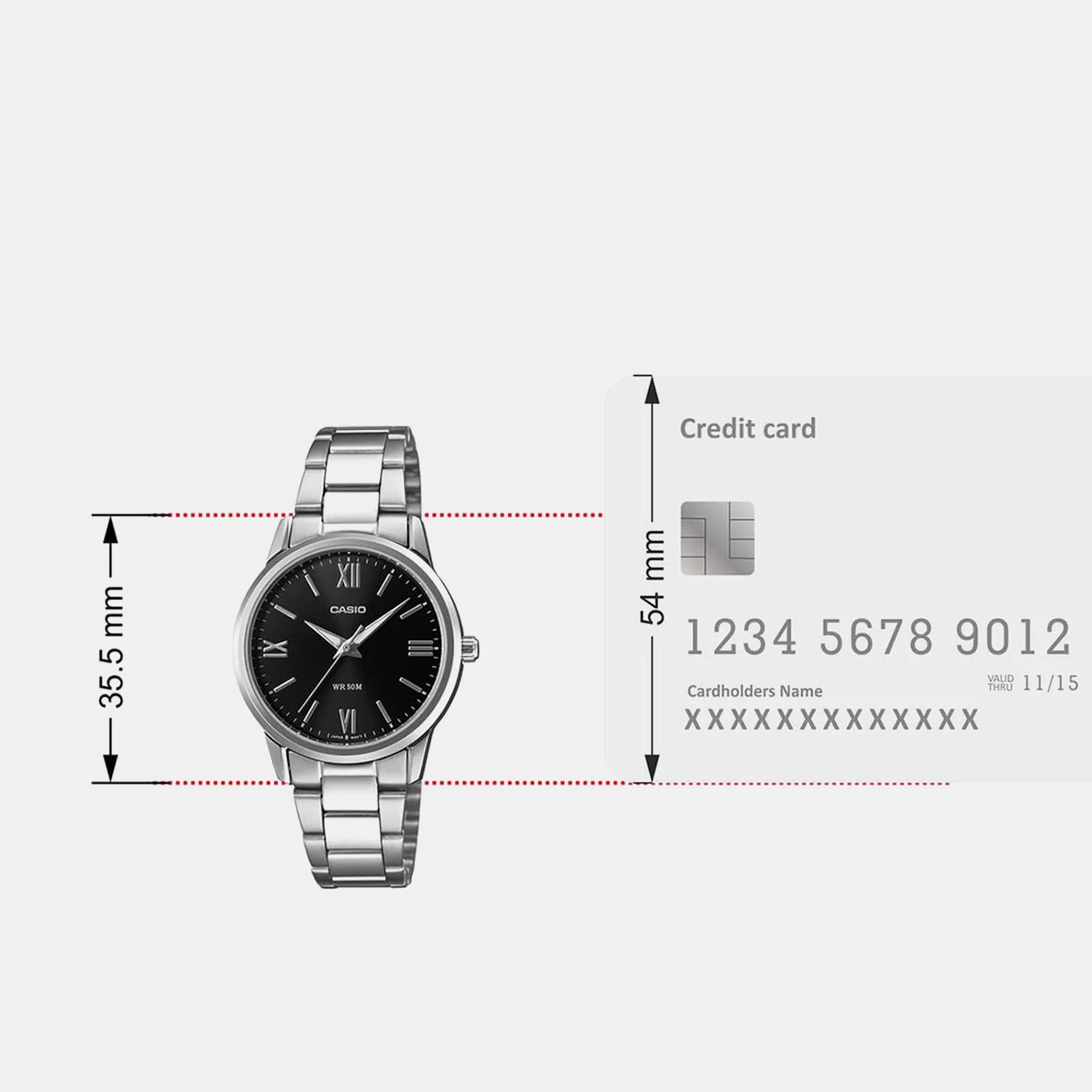 Enticer Women Quartz Black Dial Analog Stainless Steel Watch LTP-1303DD-1AVDF A2475 - Image 4
