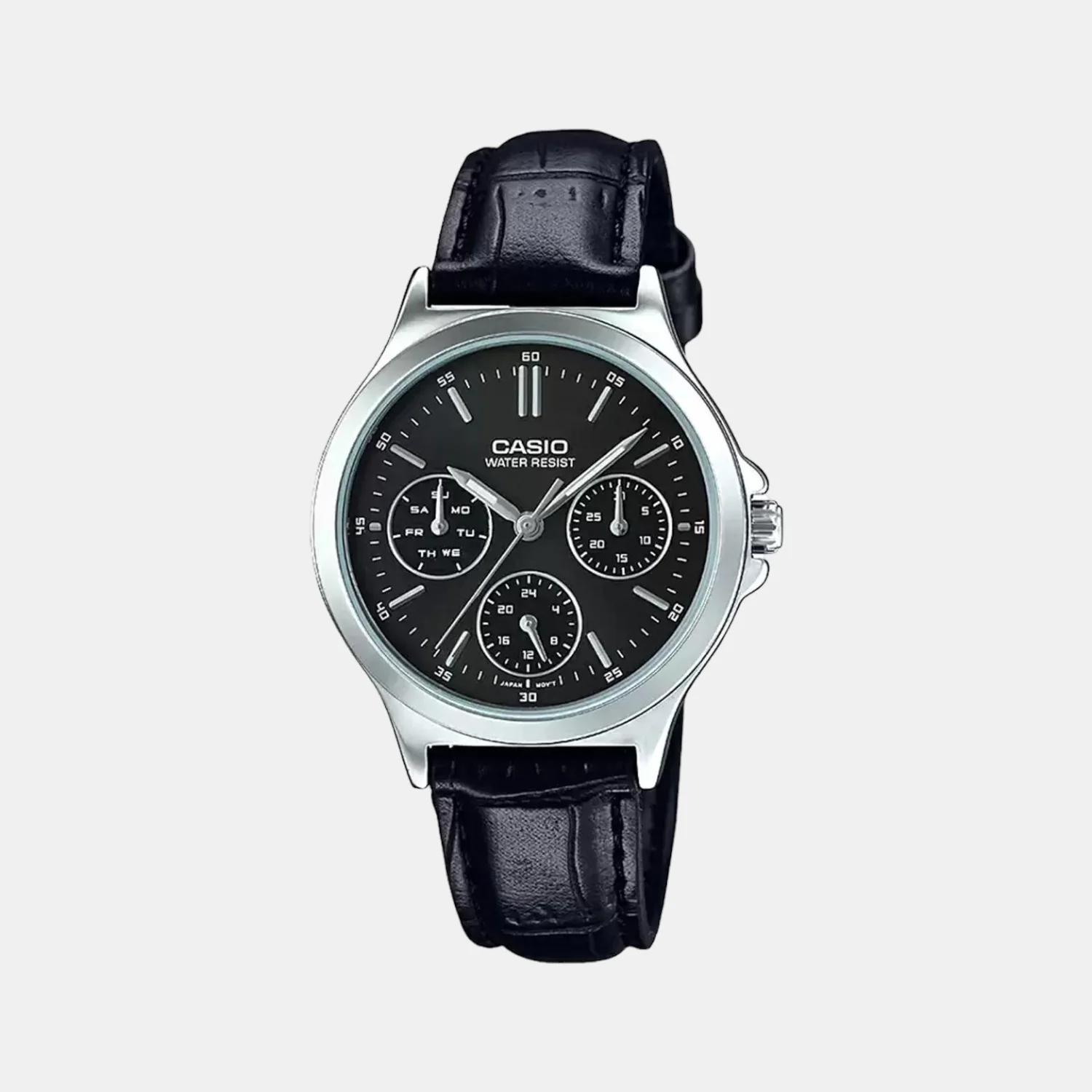 Enticer Women Quartz Black Dial Chronograph Leather Watch A1149