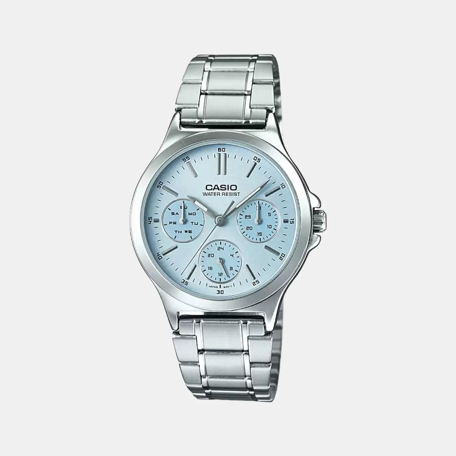 Enticer Women Quartz Blue Dial Chronograph Stainless Steel Watch A1896
