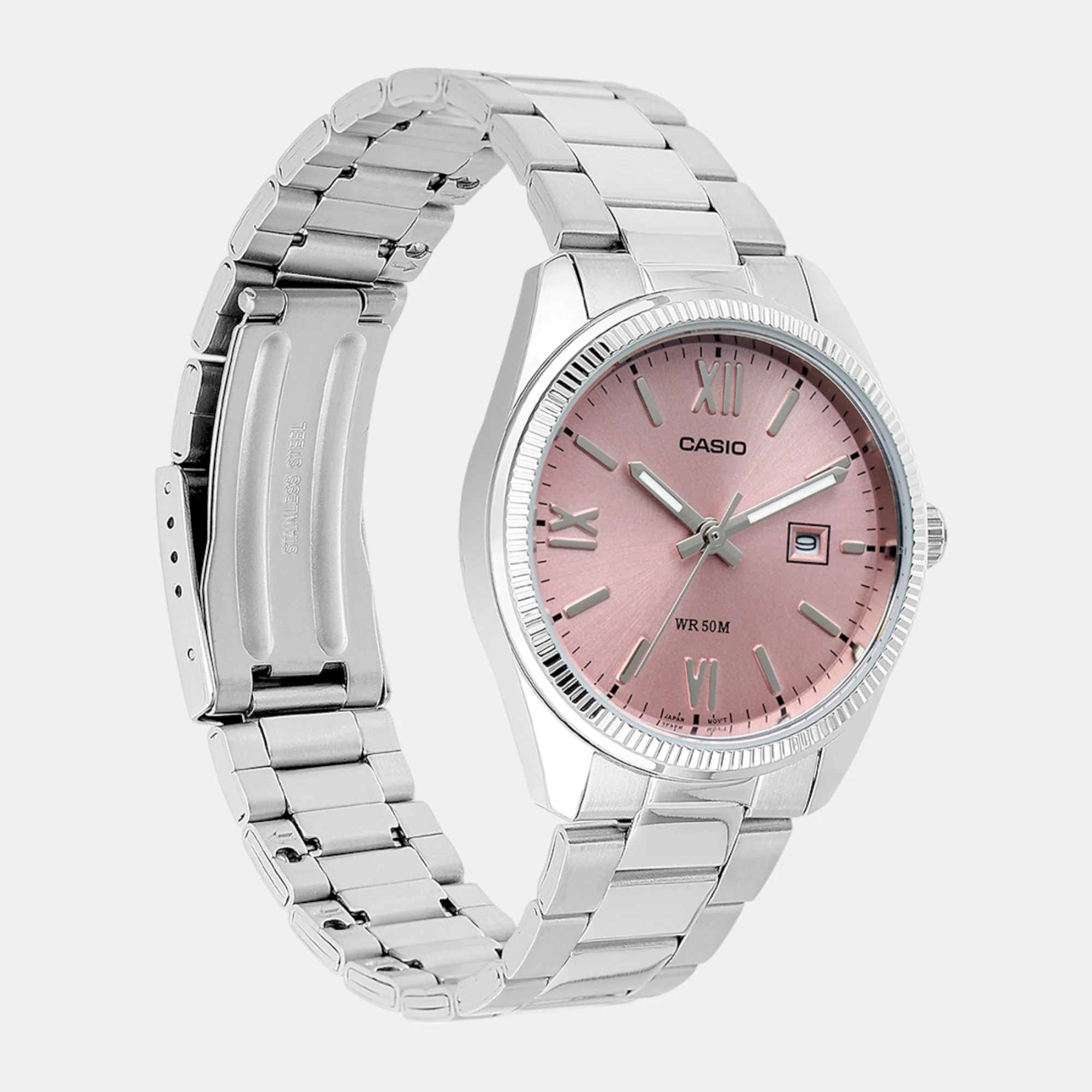 Enticer Women Quartz Pink Dial Analog Stainless Steel Watch A2360 - Image 3