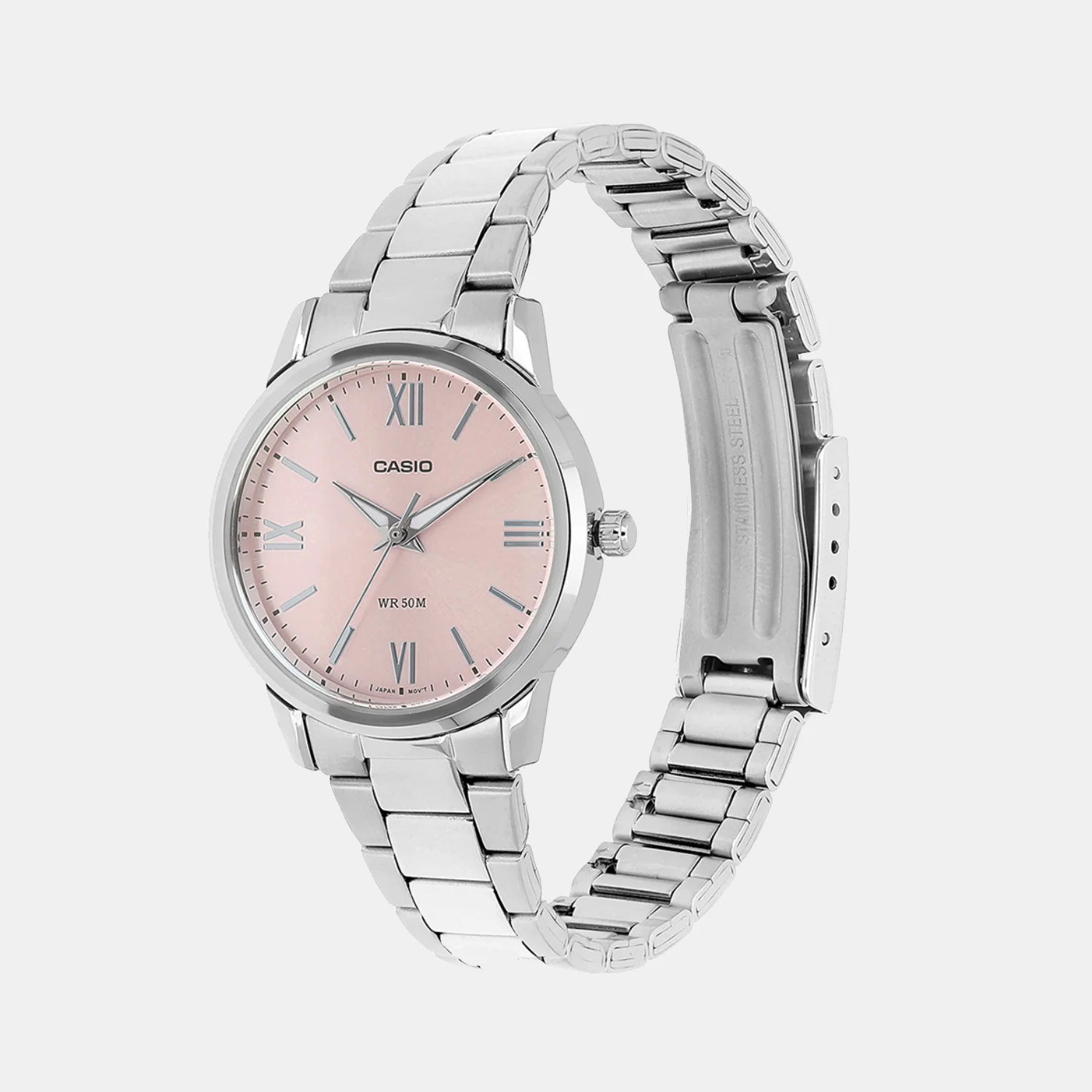 Enticer Women Quartz Pink Dial Analog Stainless Steel Watch LTP-1303DD-4AV A2477 - Image 3