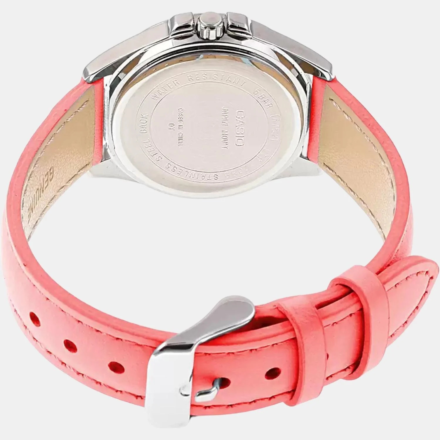 Enticer Women Quartz Pink Dial Chronograph Leather Watch A1580 - Image 5