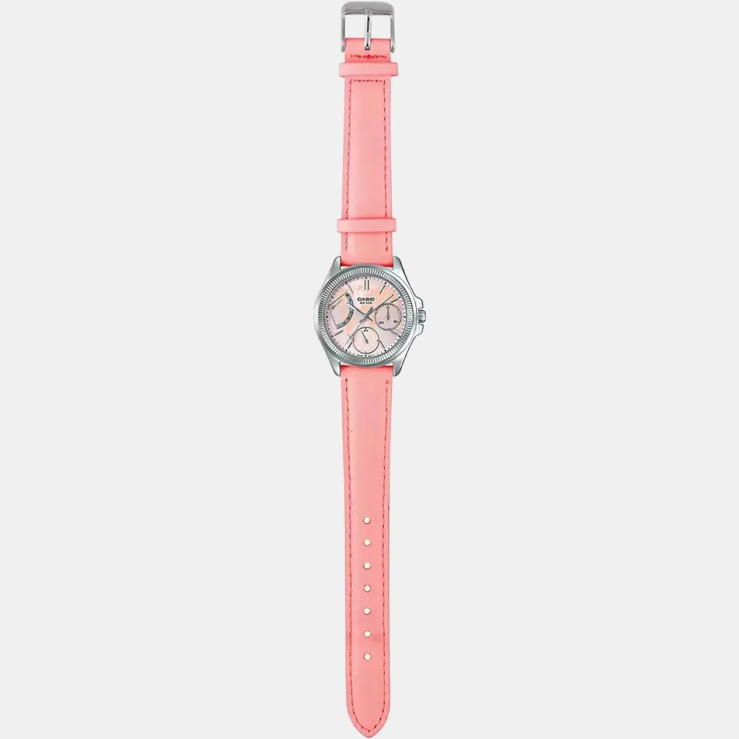 Enticer Women Quartz Pink Dial Chronograph Leather Watch A1580 - Image 6