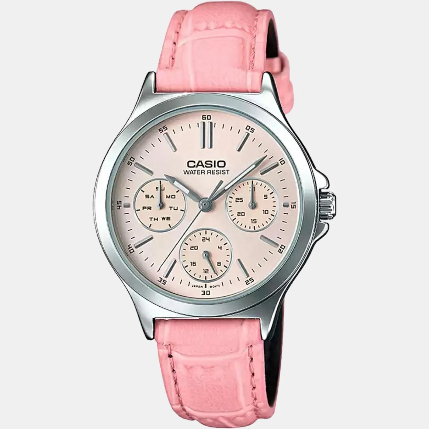 Enticer Women Quartz Pink Dial Multi-Function Leather Watch A1150 - Image 2