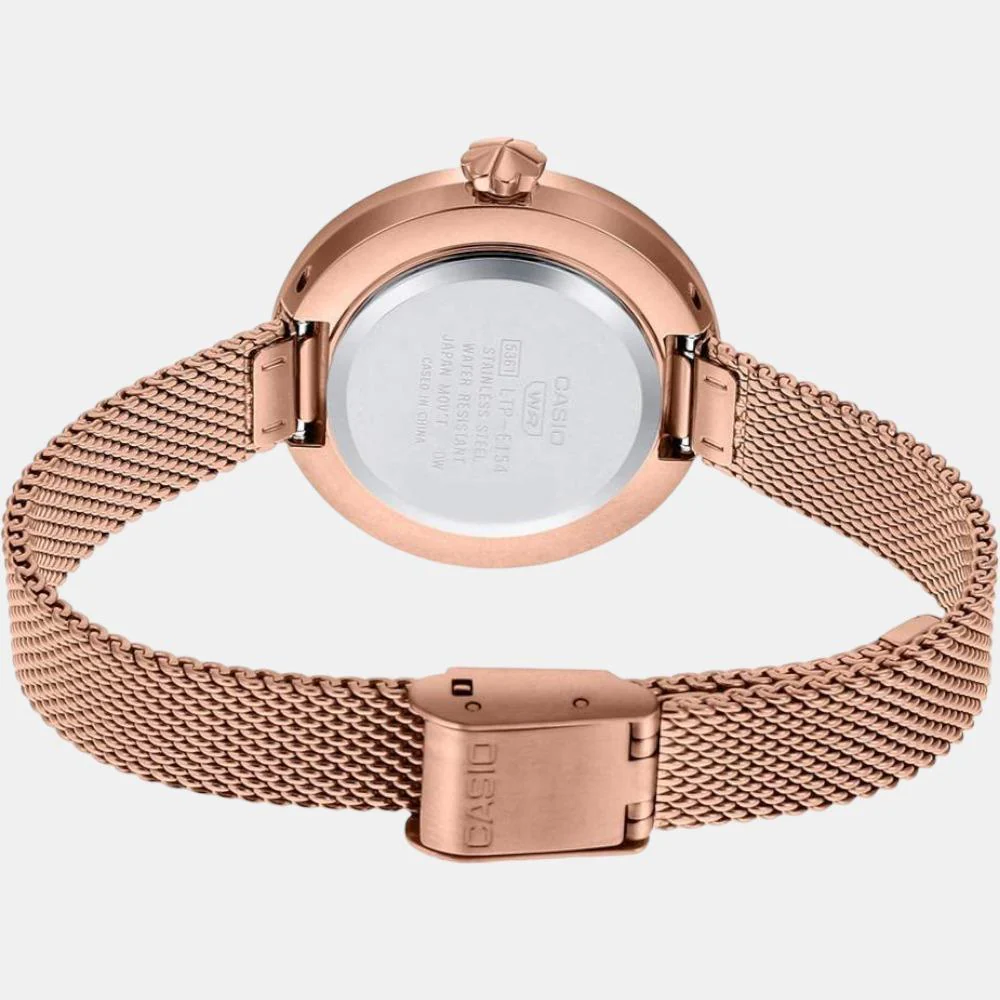 Enticer Women Quartz Rose Gold Dial Analog Mesh Watch A1852 - Image 4