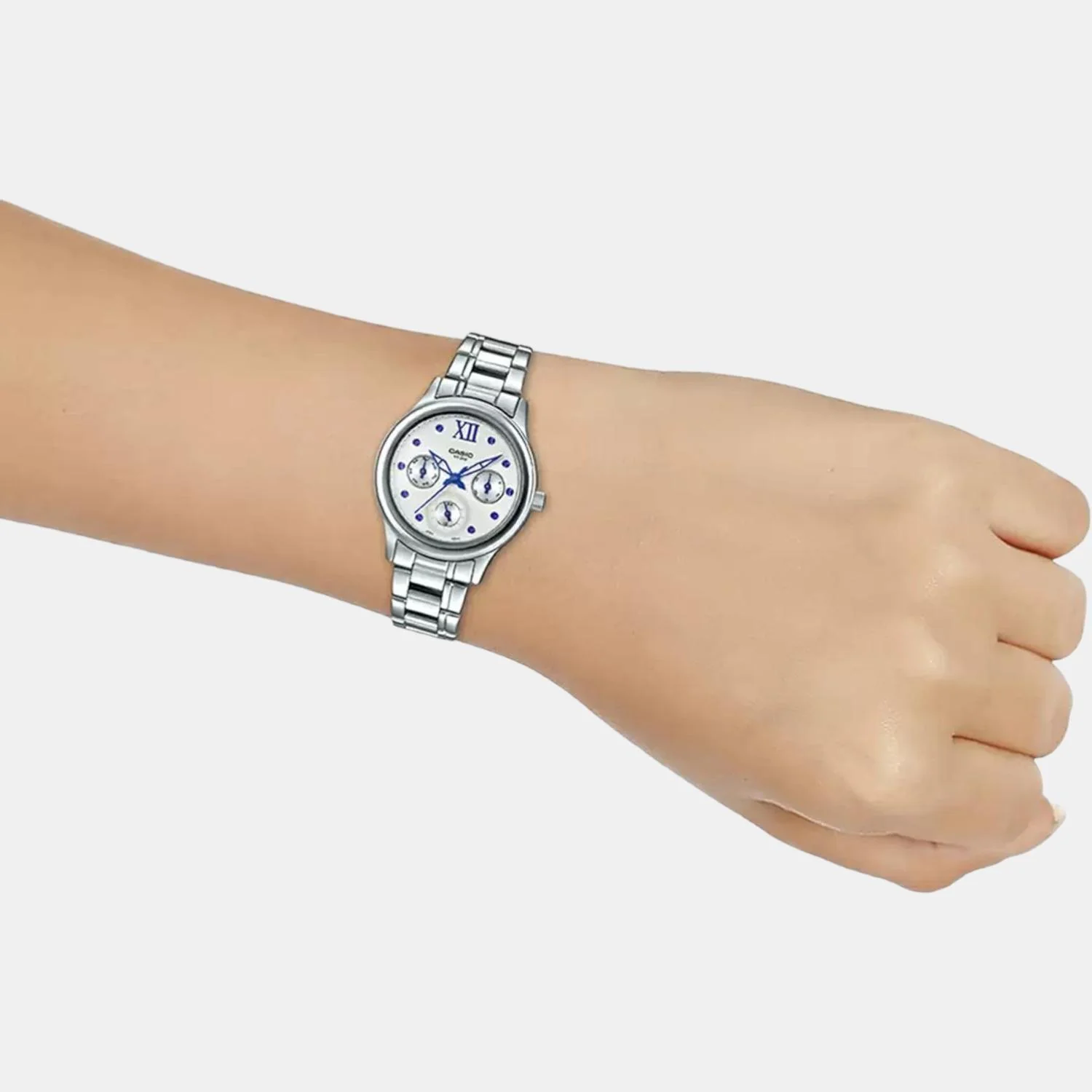Enticer Women Quartz White Dial Chronograph Stainless Steel Watch A1597 - Image 6