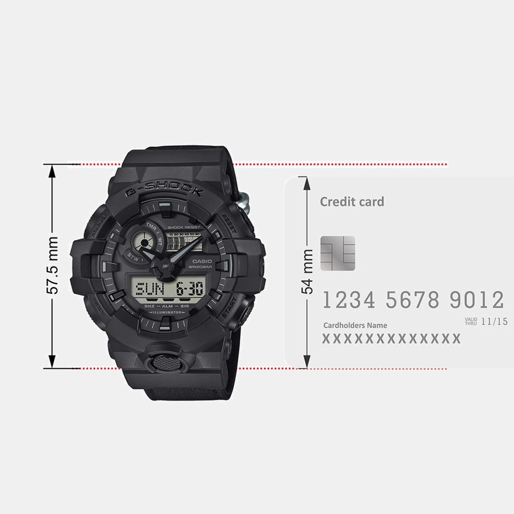G-Shock Men Quartz Black Dial Analog-Digital Fabric Watch G1525 - Image 10