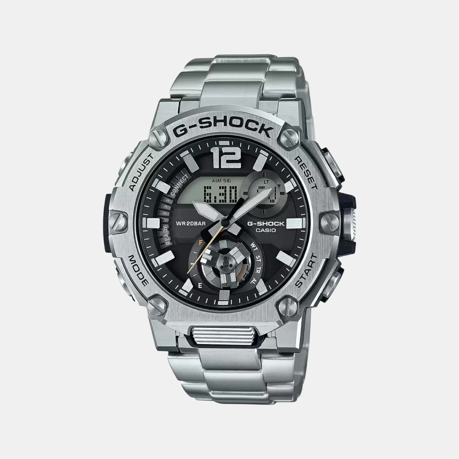 G-Shock Men Quartz Black Dial Analog-Digital Stainless Steel Watch G1078