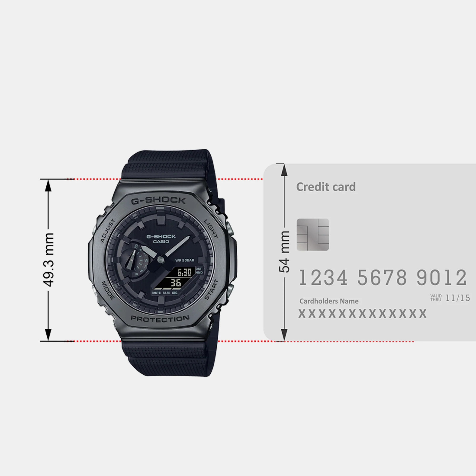 G-Shock Men Quartz Black Dial Analog-Digital Resin Watch G1371 - Image 8