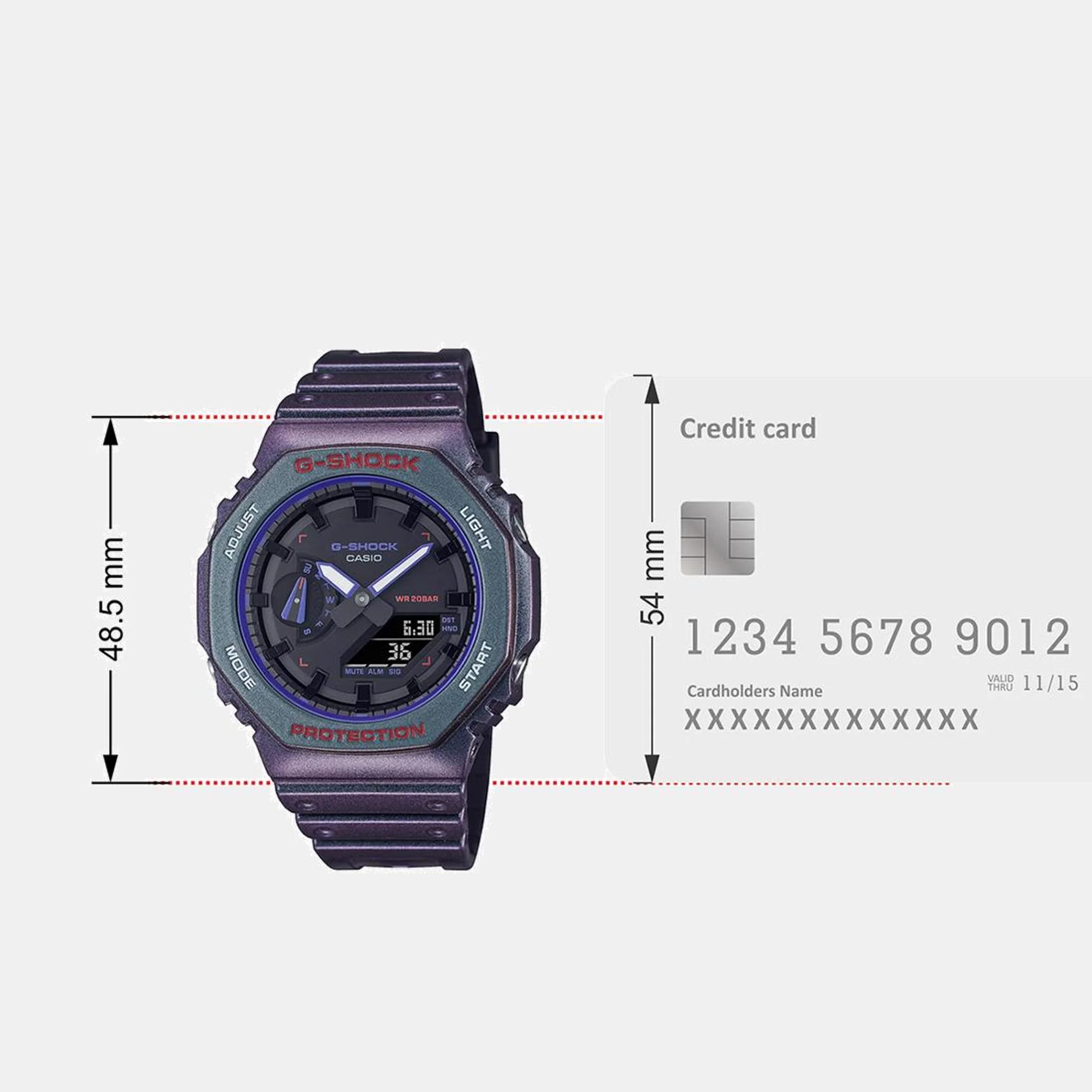 G-Shock Men Quartz Black Dial Analog-Digital Resin Watch G1496 - Image 9