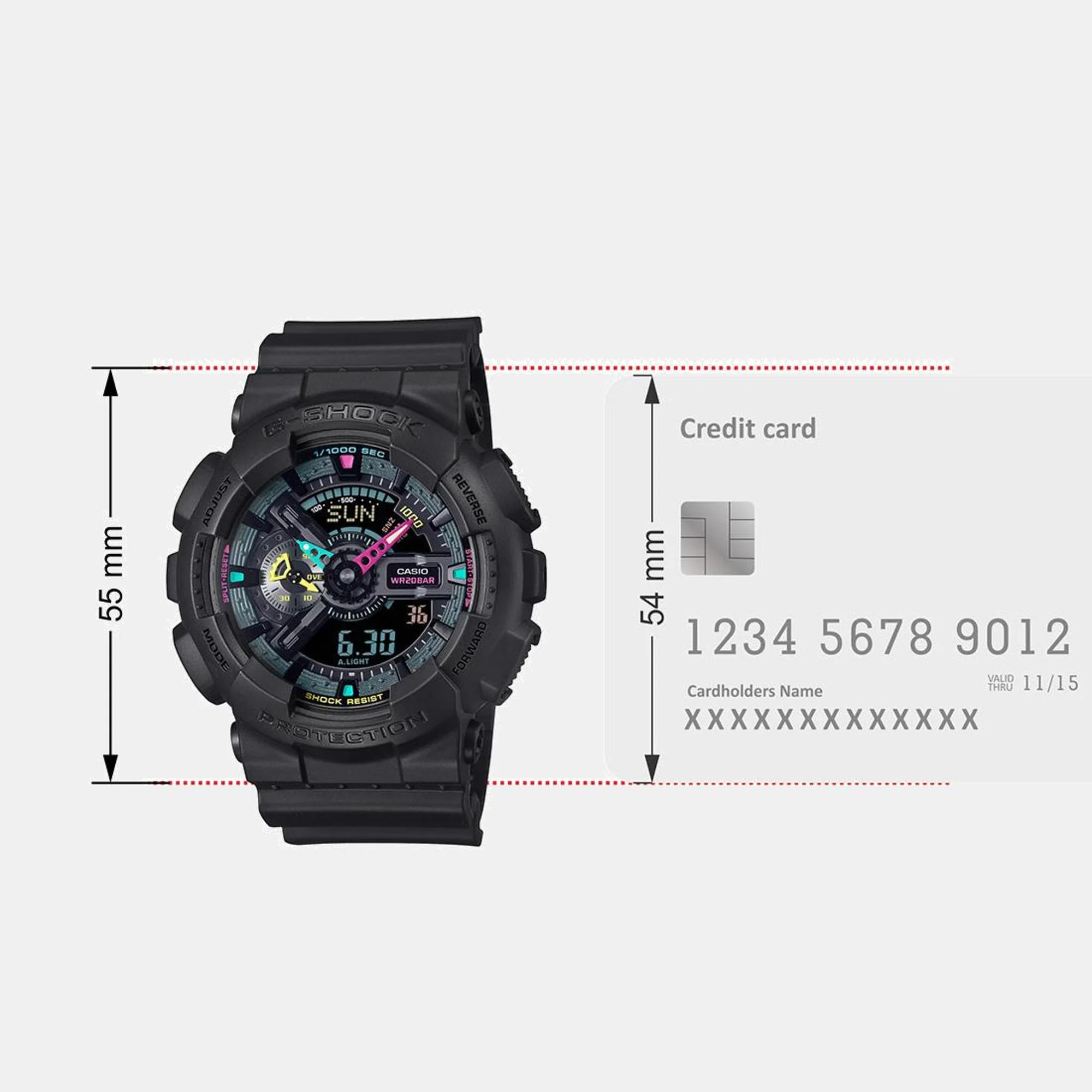 G-Shock Men Quartz Black Dial Analog-Digital Resin Watch G1550 - Image 10