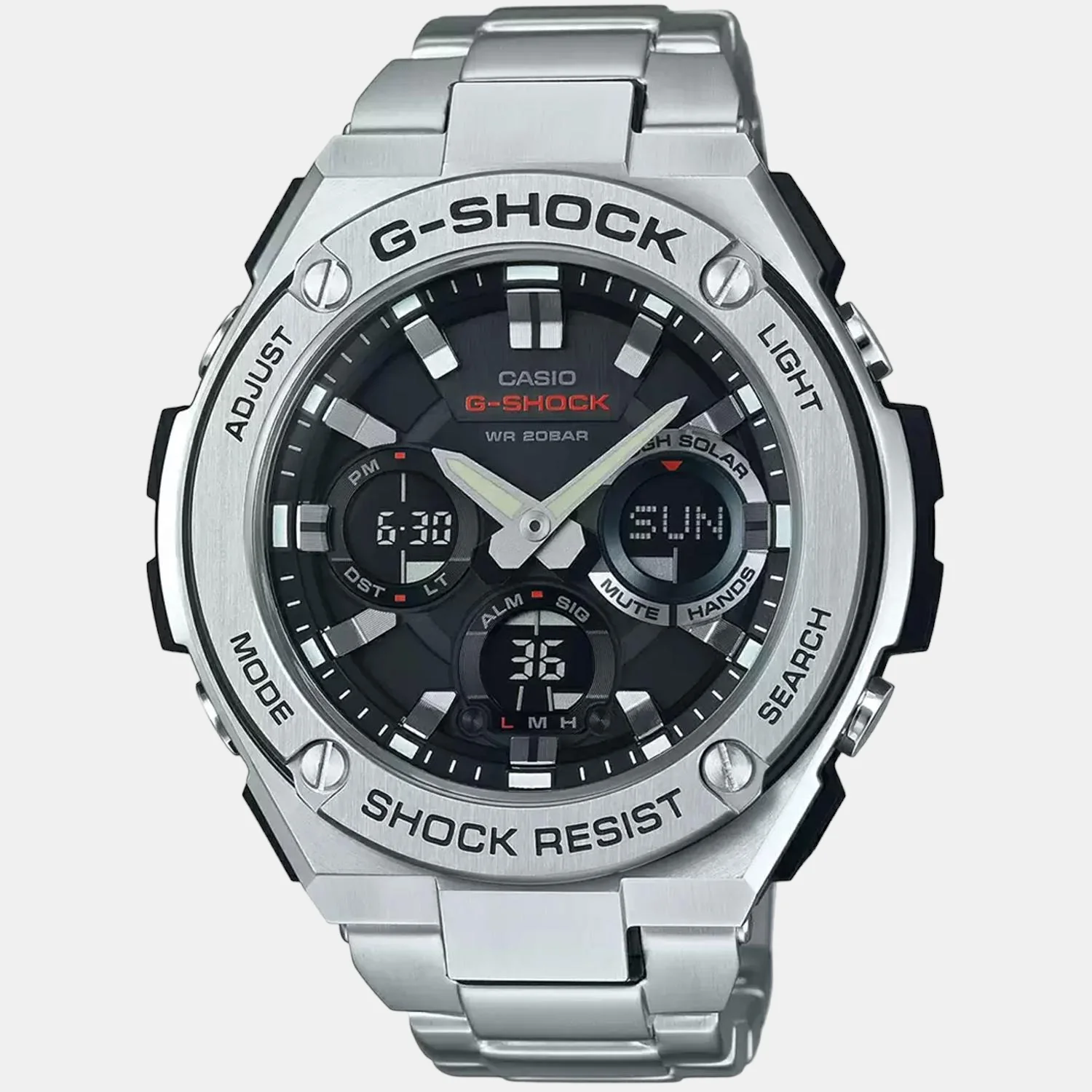 G-Shock Men Quartz Black Dial Analog-Digital Stainless Steel Watch G604 - Image 3