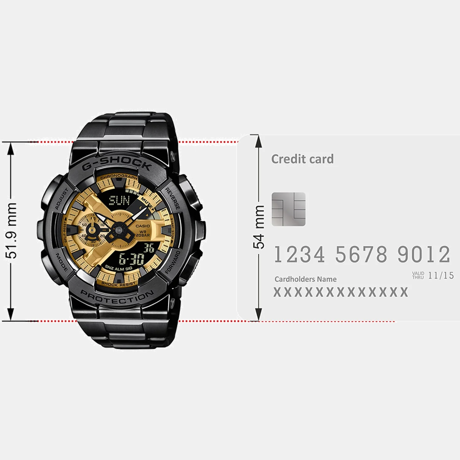 G-Shock Men Quartz Dual Tone Dial Analog Stainless Steel Watch G1688 - Image 8