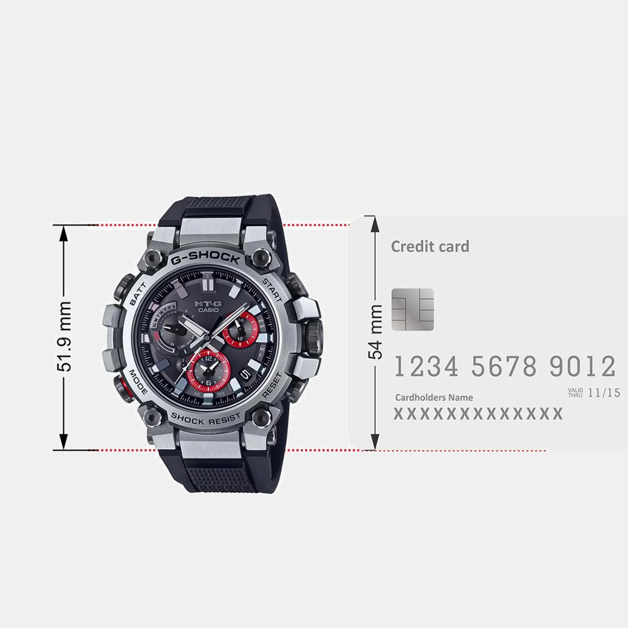G-Shock Men Quartz Black Dial Chronograph Resin Watch G1480 - Image 8